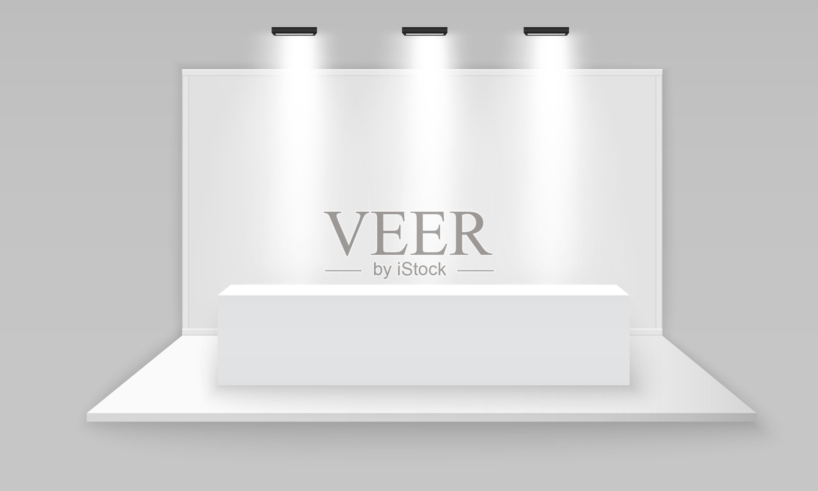 白色的展台。插画图片素材
