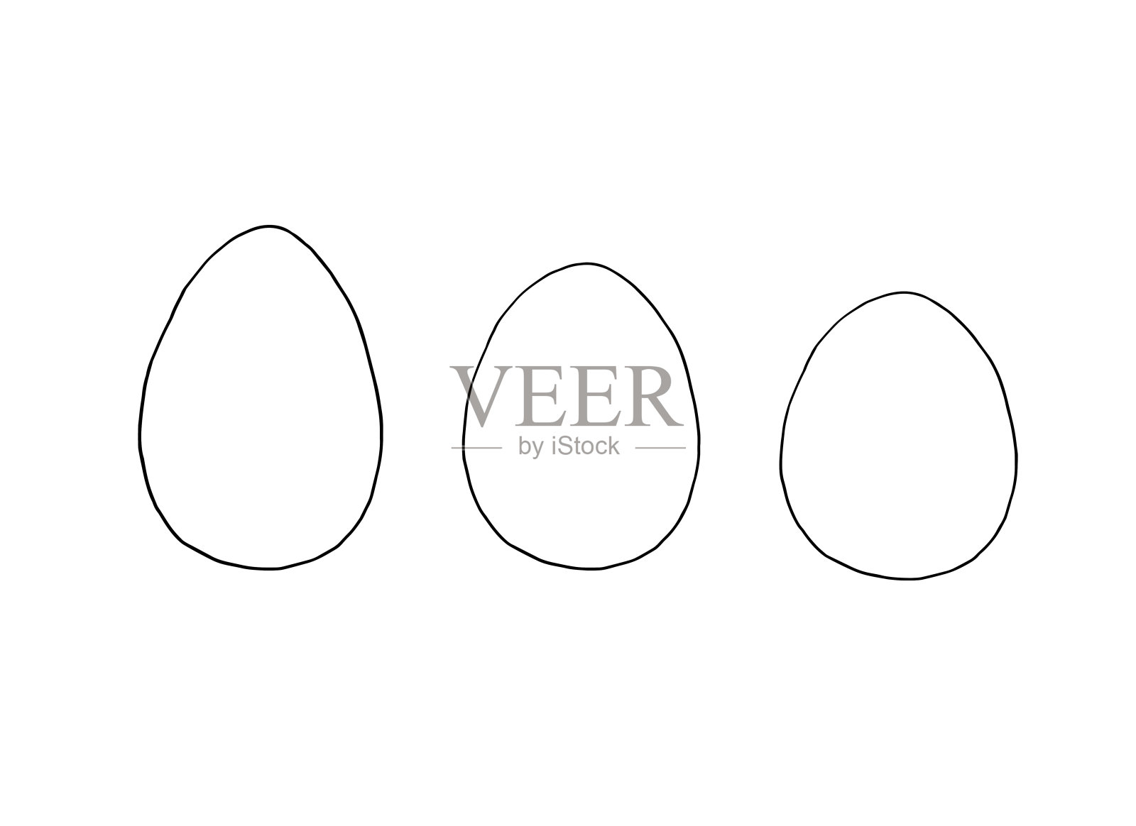 复活节用彩蛋的轮廓和形状。创意矢量模板插画图片素材