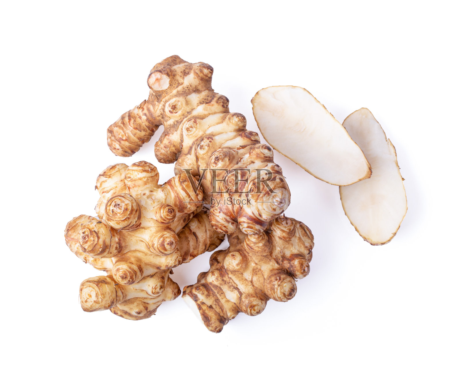 白底上的洋蓟。俯视图照片摄影图片