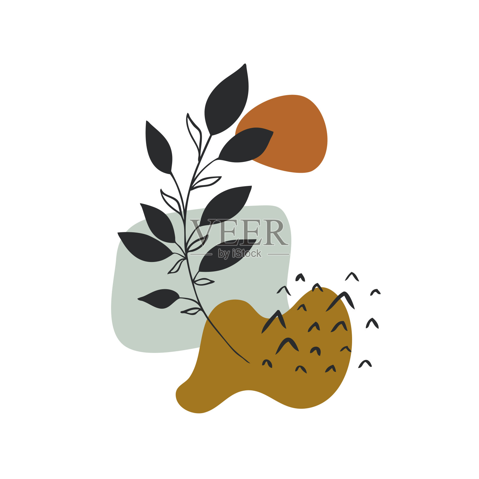 摘要花载体背景。手绘插画图片素材