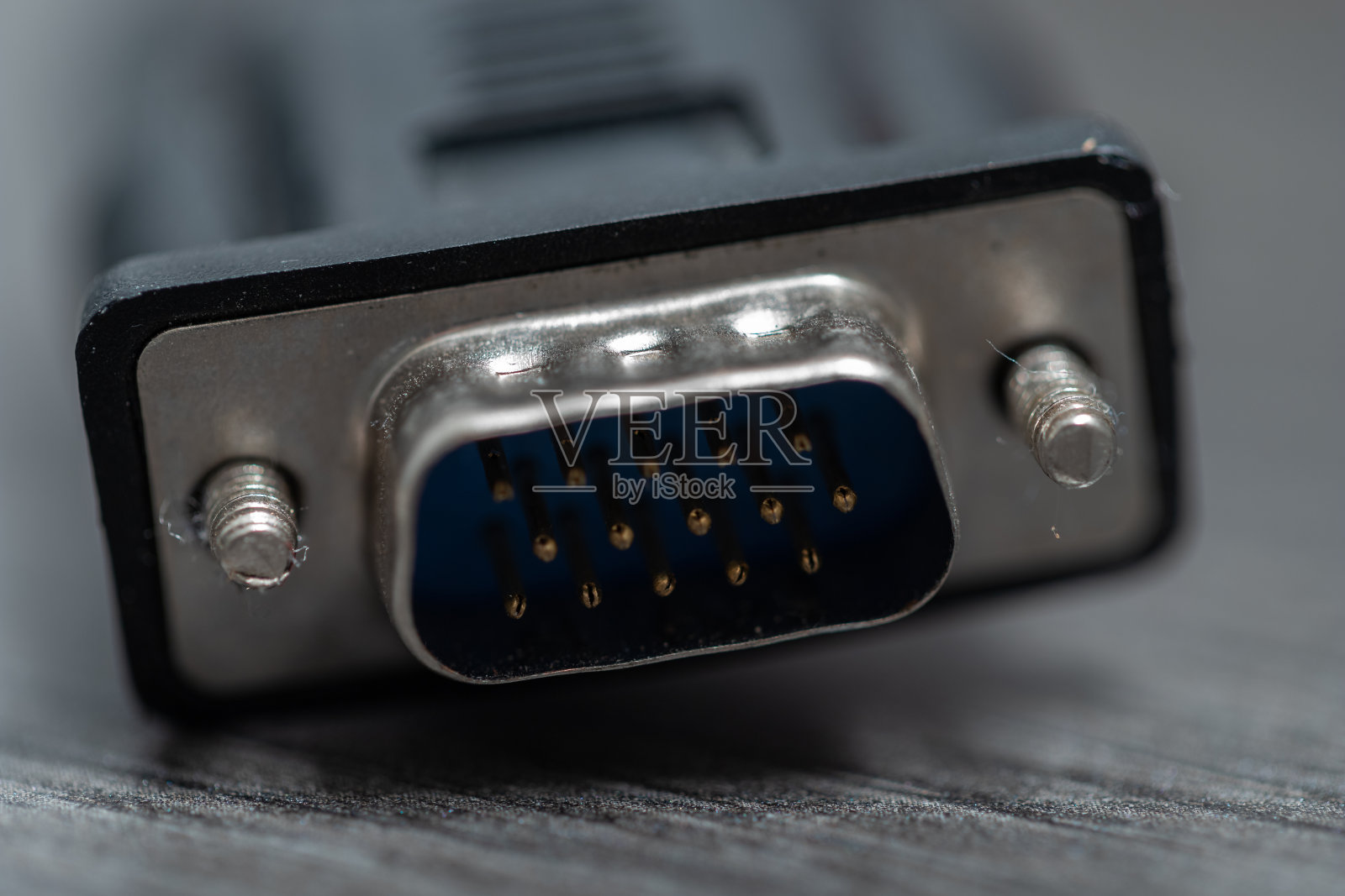 隔离黑色VGA电缆连接器连接计算机设备照片摄影图片