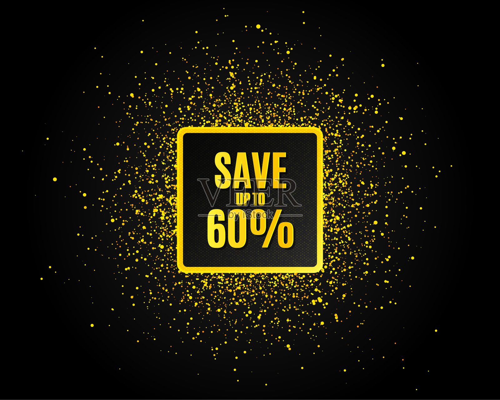 节省高达60%。打折销售报价标志。向量设计元素图片