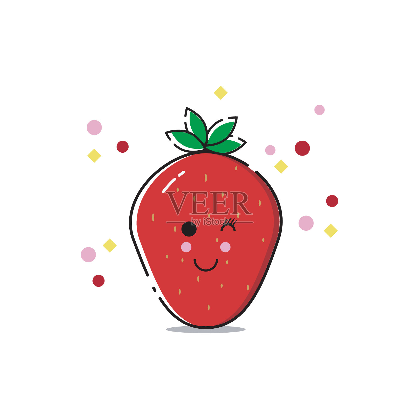 可爱的草莓果02插画图片素材