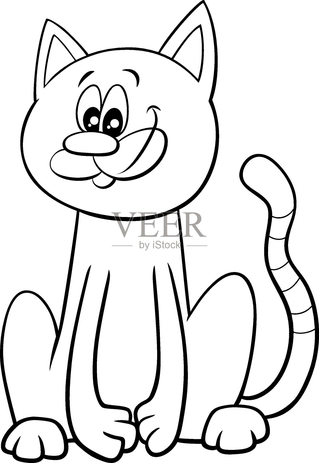 猫或小猫卡通人物彩绘书页设计元素图片