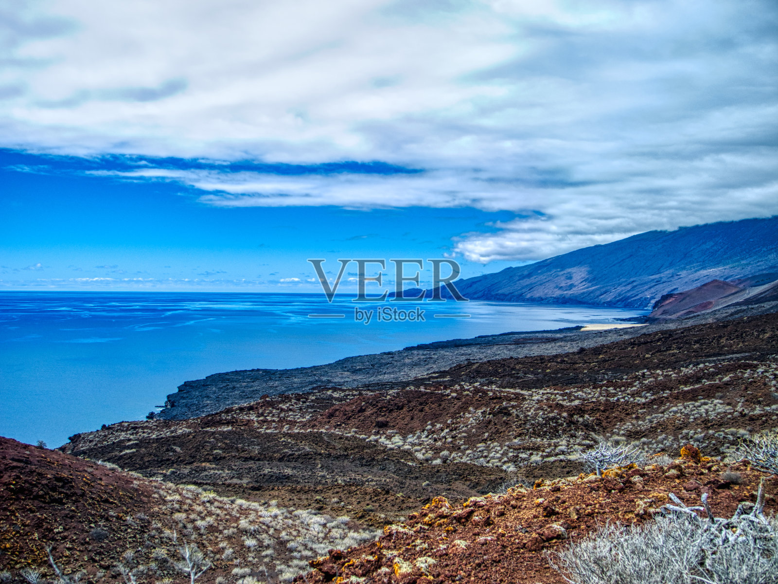岩石海岸HDR光纹理和细节加那利岛照片摄影图片