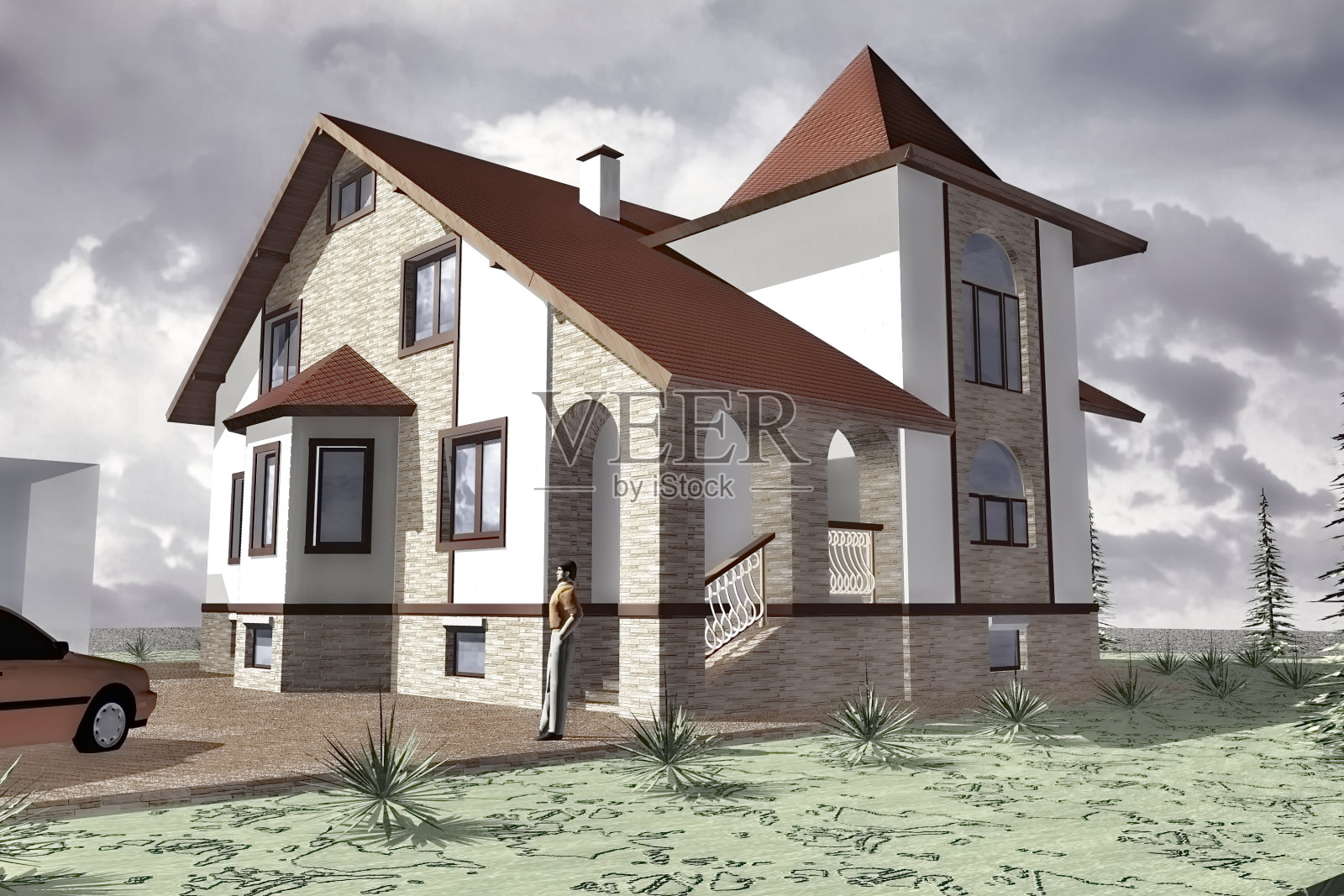 豪宅项目模型照片摄影图片