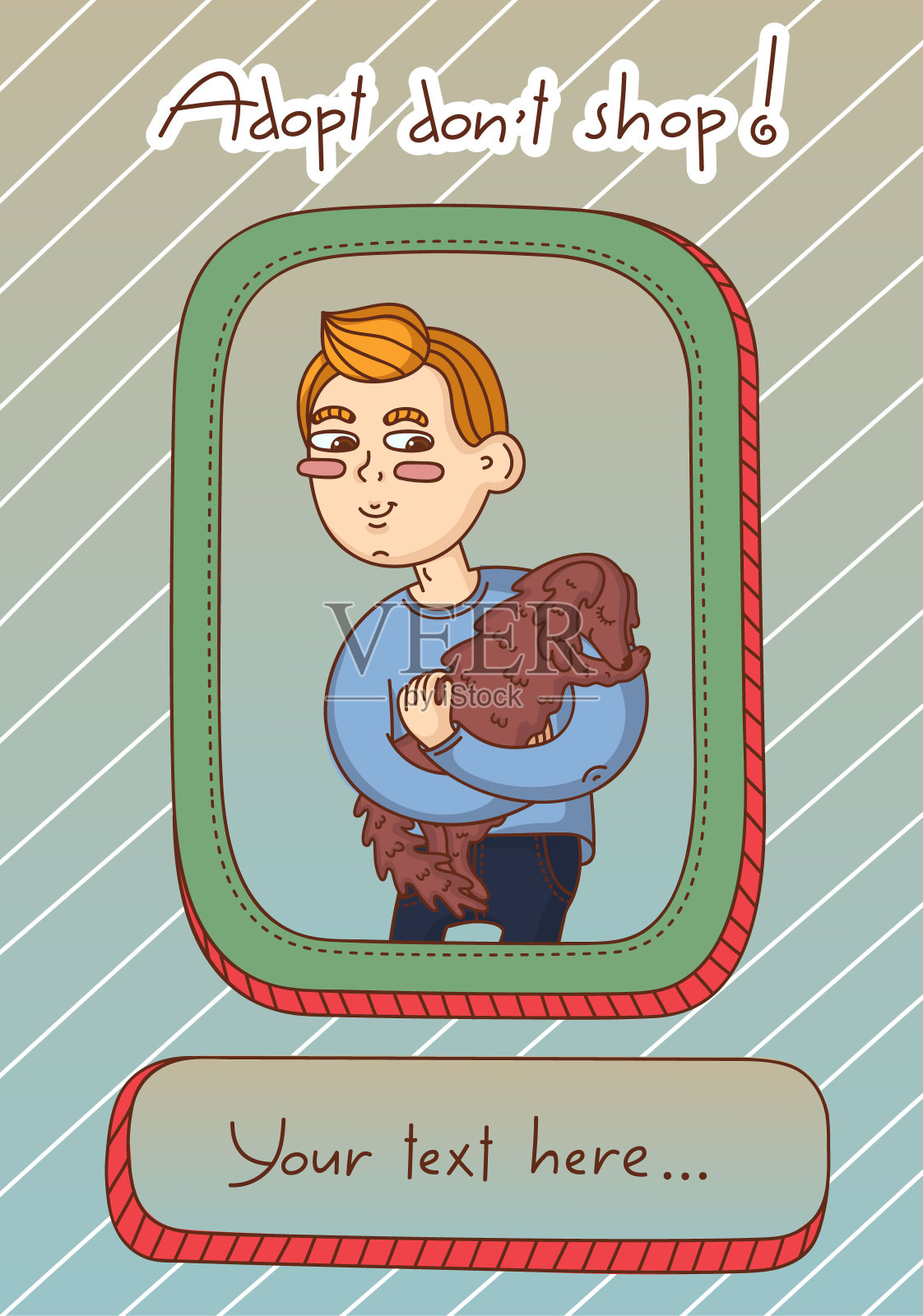 采用不购物。卡通矢量插图。插画图片素材