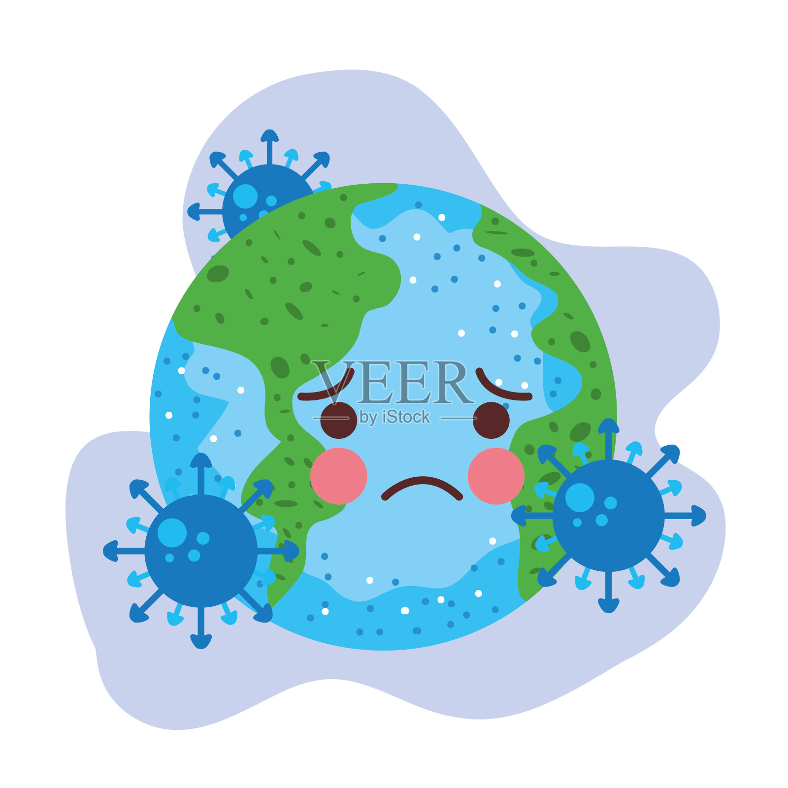 悲伤的地球的星球。向量插画图片素材