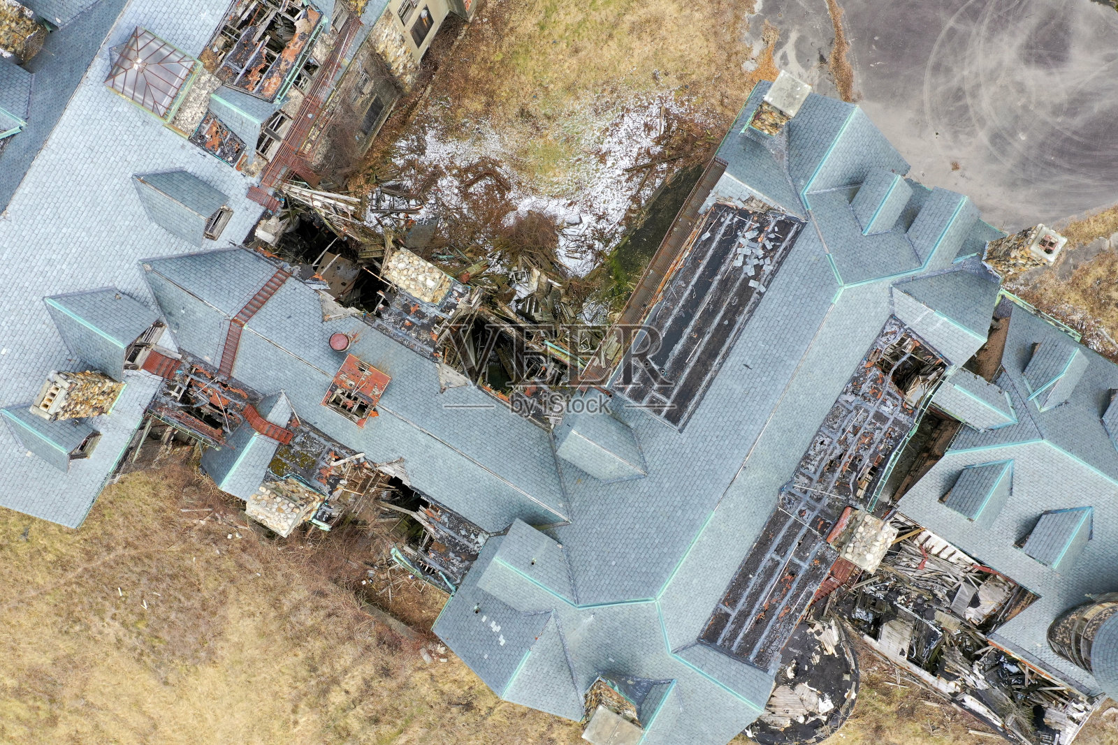 废弃的纽约班尼特女子学校照片摄影图片