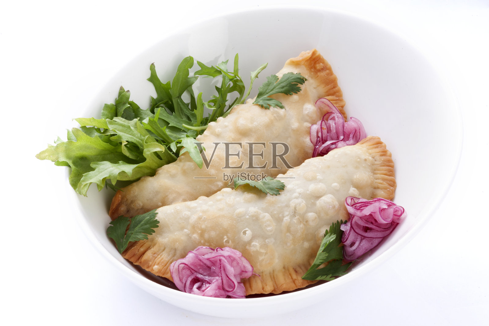 切布瑞克配肉和葱照片摄影图片