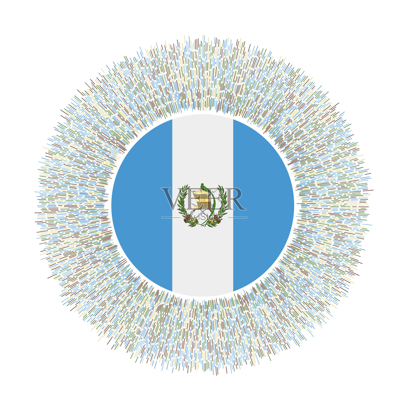 五彩斑斓的危地马拉国旗。插画图片素材