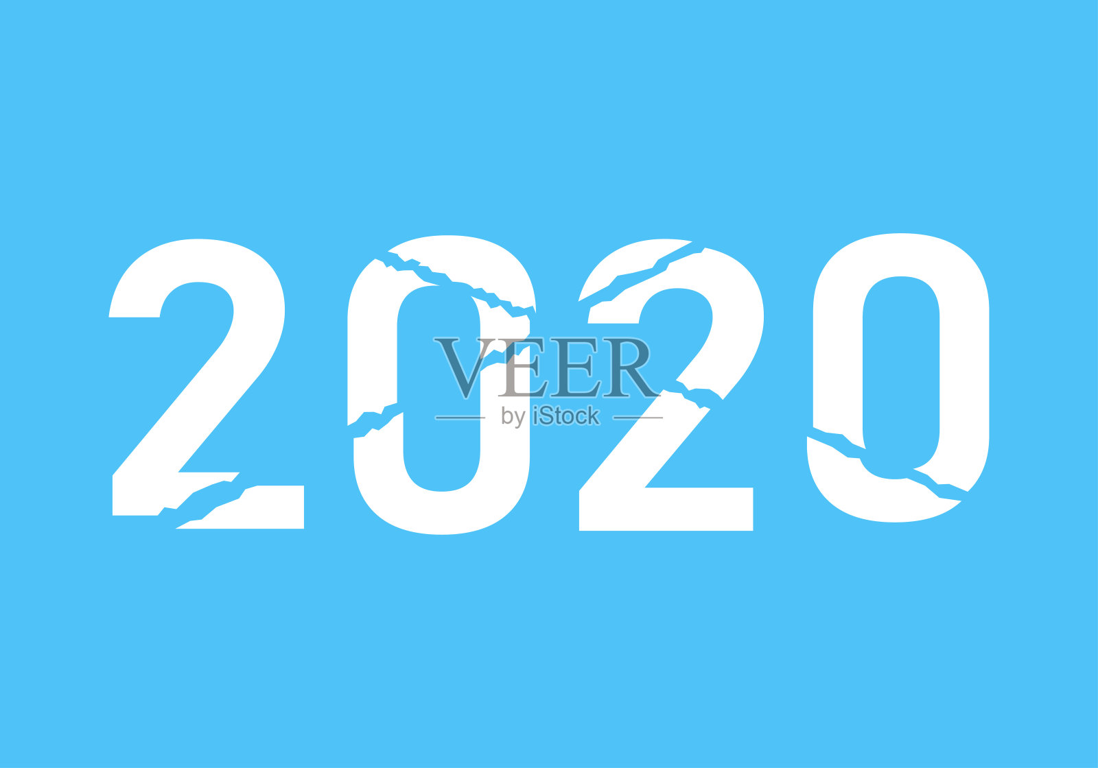 抽象的2020年。撕裂2020矢量图标。插画图片素材
