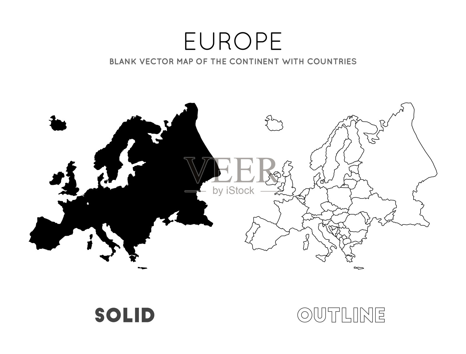 欧洲地图。插画图片素材