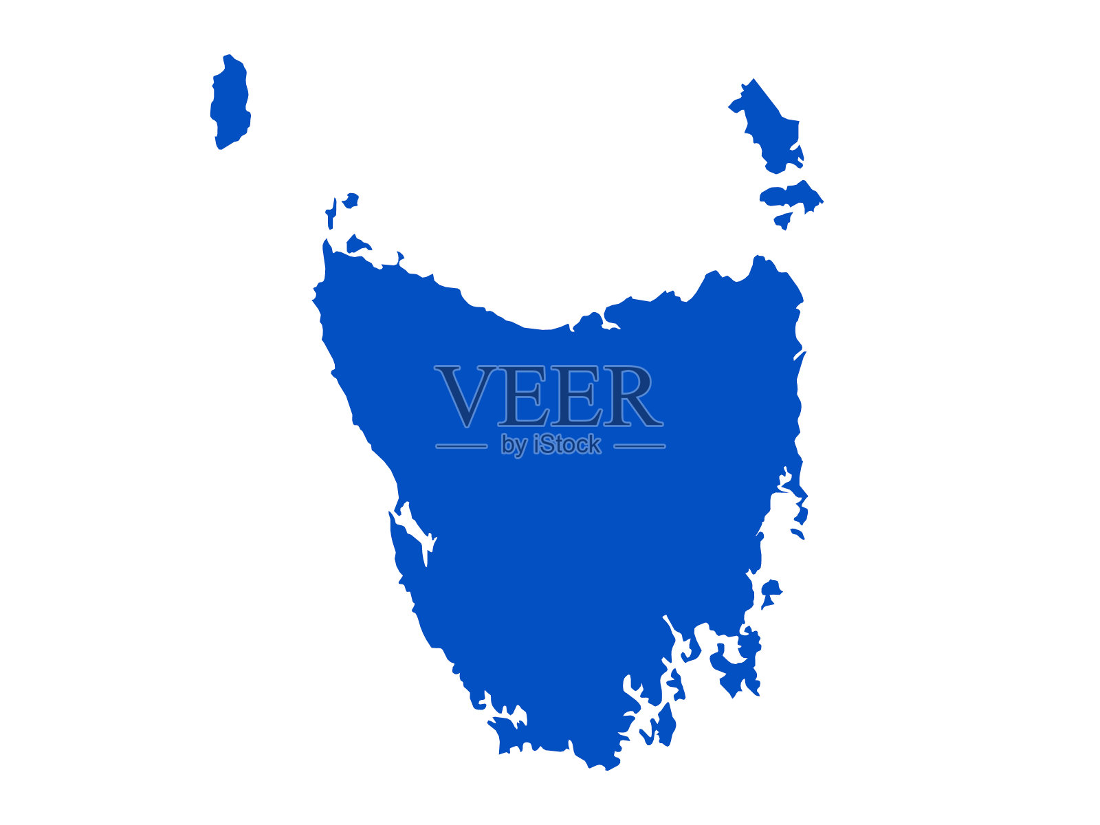 塔斯马尼亚岛地图插画图片素材