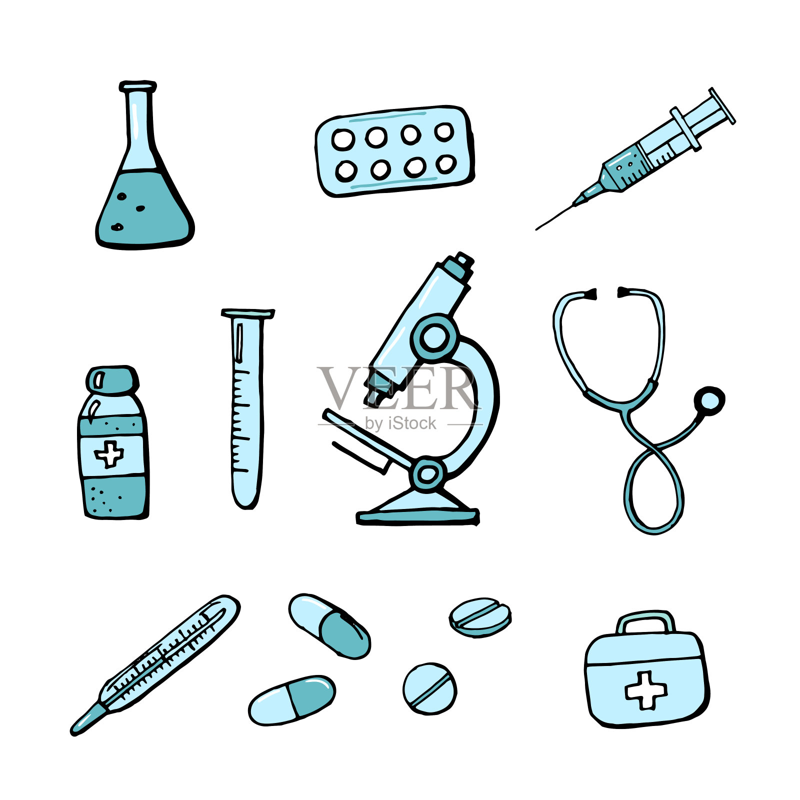 医学元素集插画图片素材