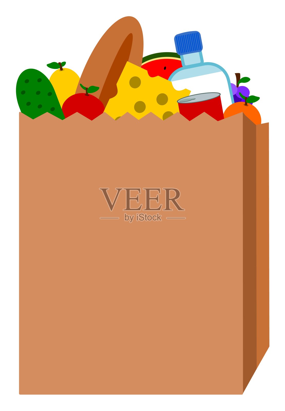 在白色背景下拿着容器的人的特写镜头插画图片素材