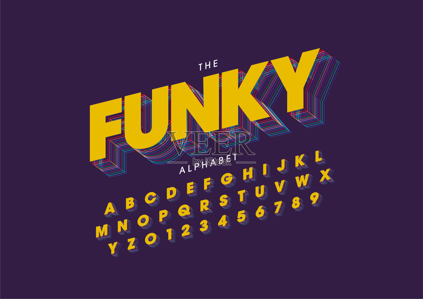 程式化的字母插画图片素材