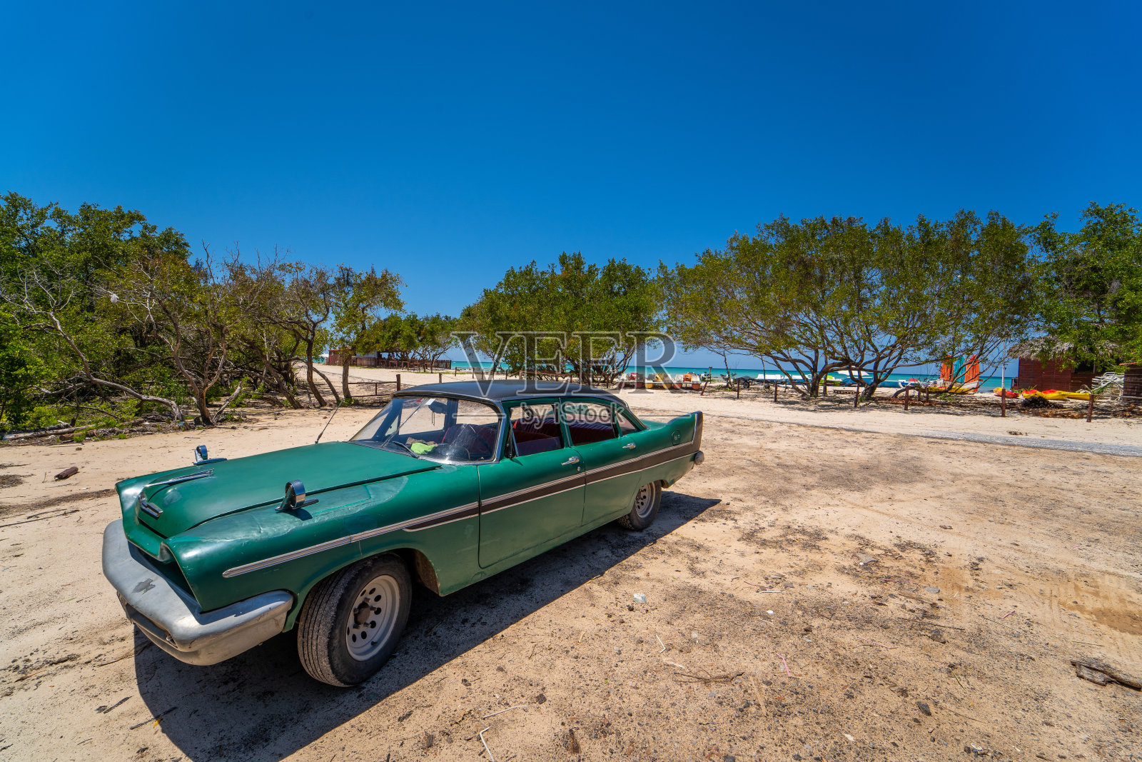 古巴的海滩生活照片摄影图片