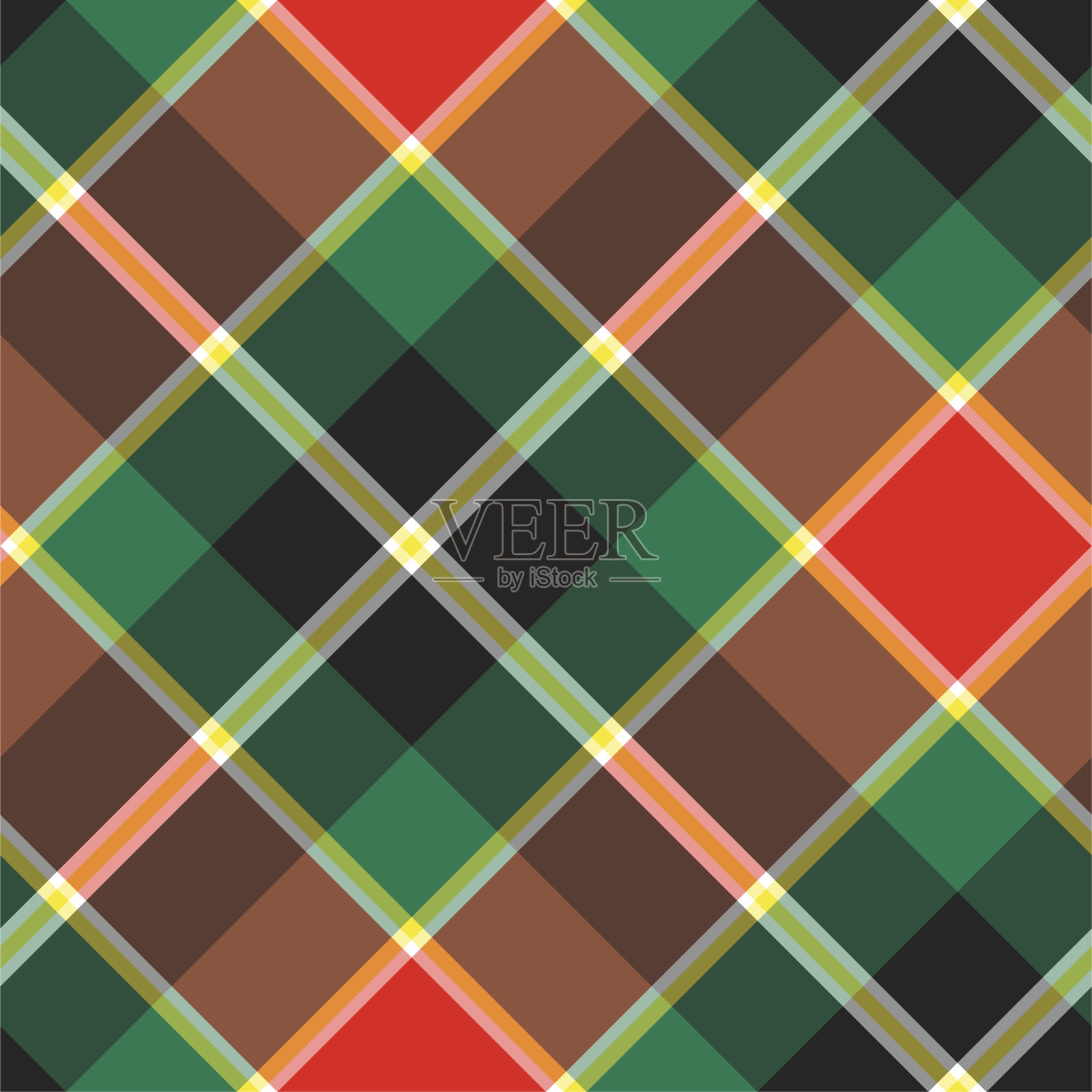 无缝矢量多色格子图案。格子图案的背景。经典时尚羊毛图案。适用于织物、纺织品、包装、覆盖等。插画图片素材