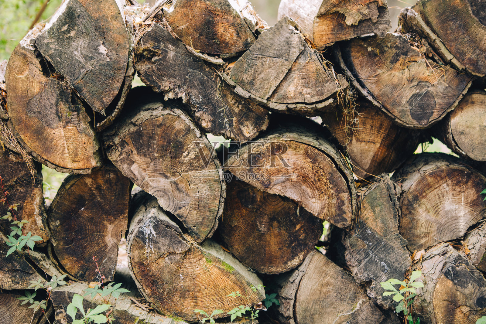 柴火一大堆为冬天的寒冷天气作准备而储存在壁炉里的木头照片摄影图片