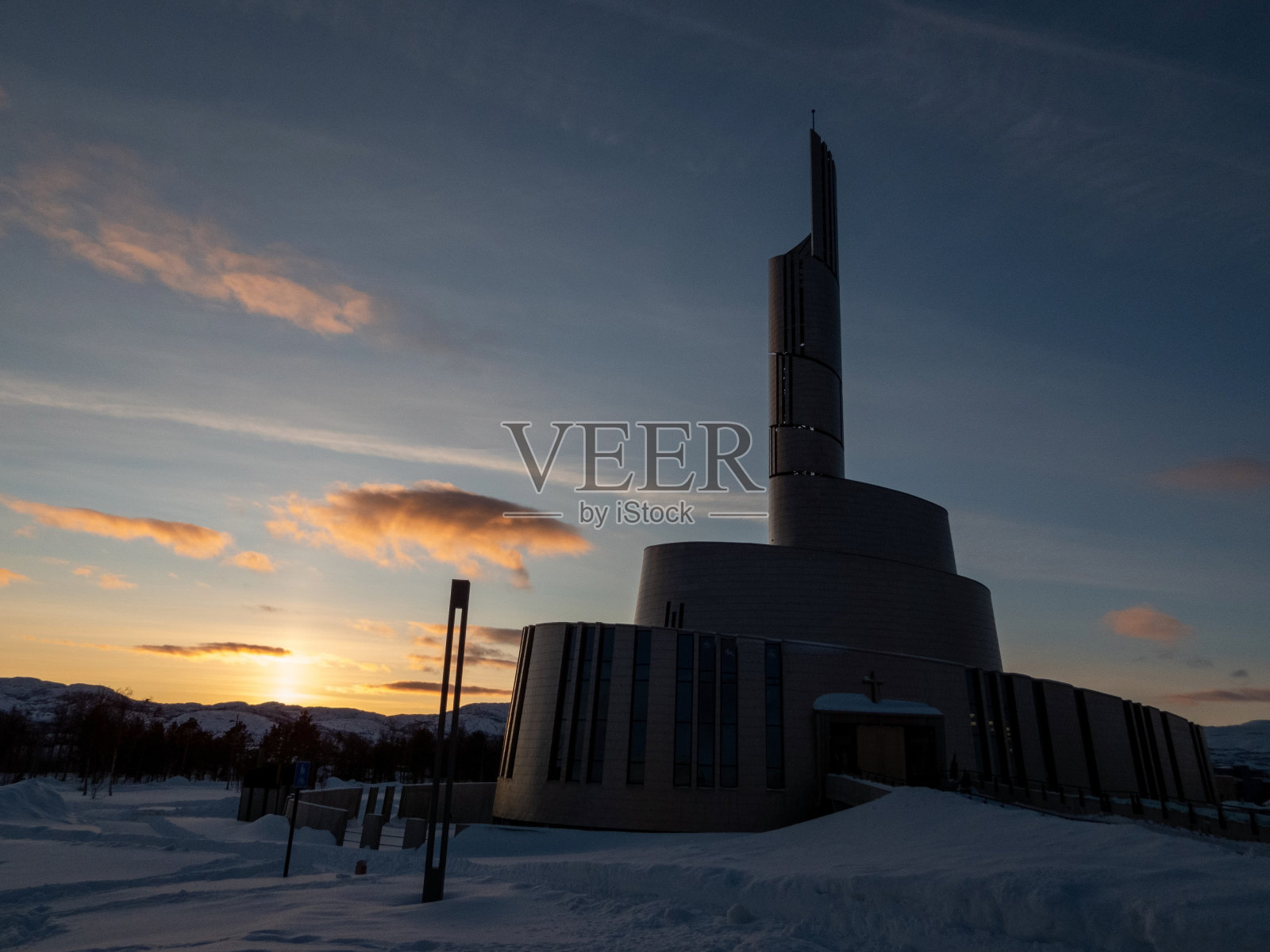 北极光大教堂，阿尔塔，挪威照片摄影图片