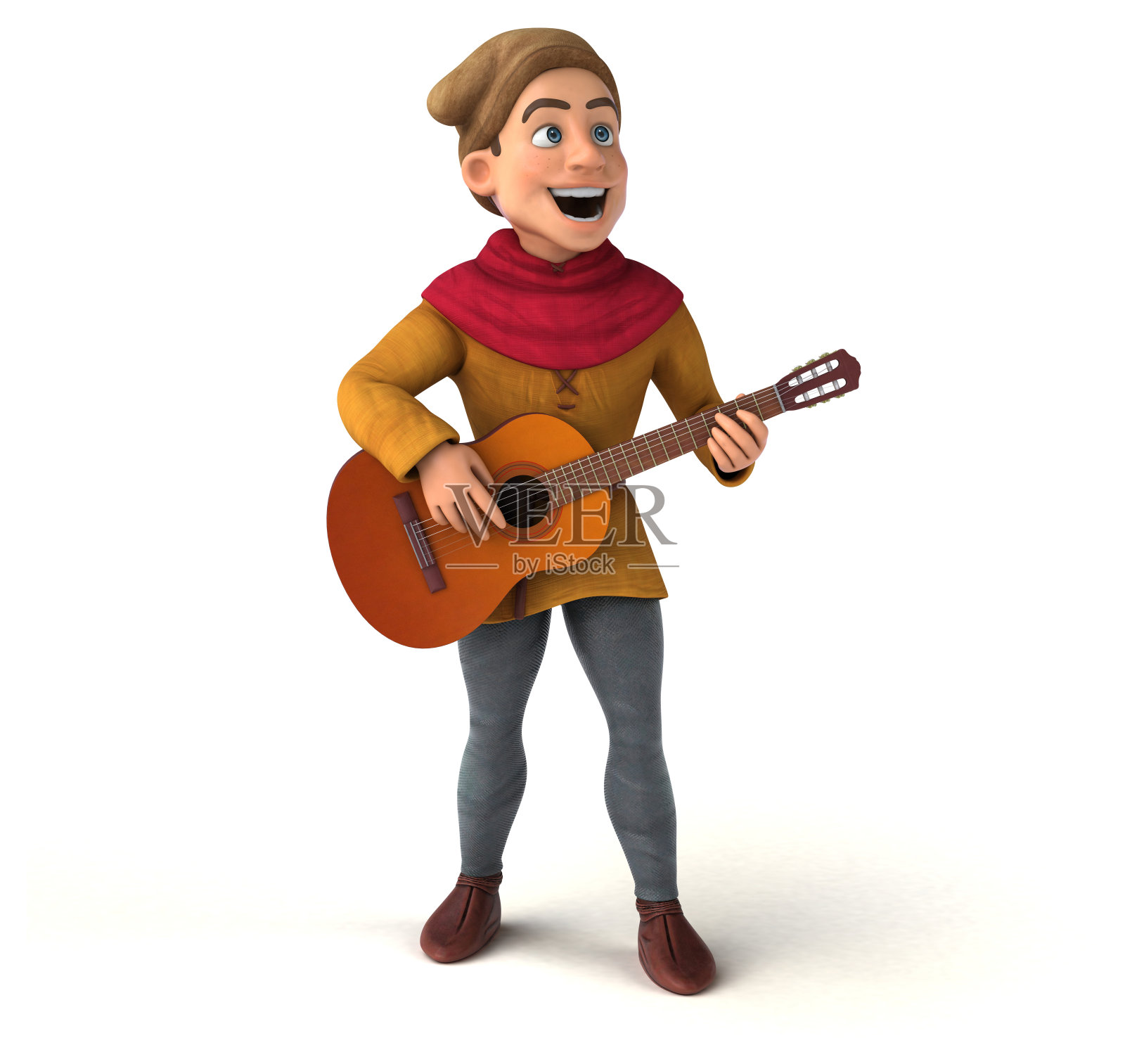 中世纪历史人物的3D插图插画图片素材