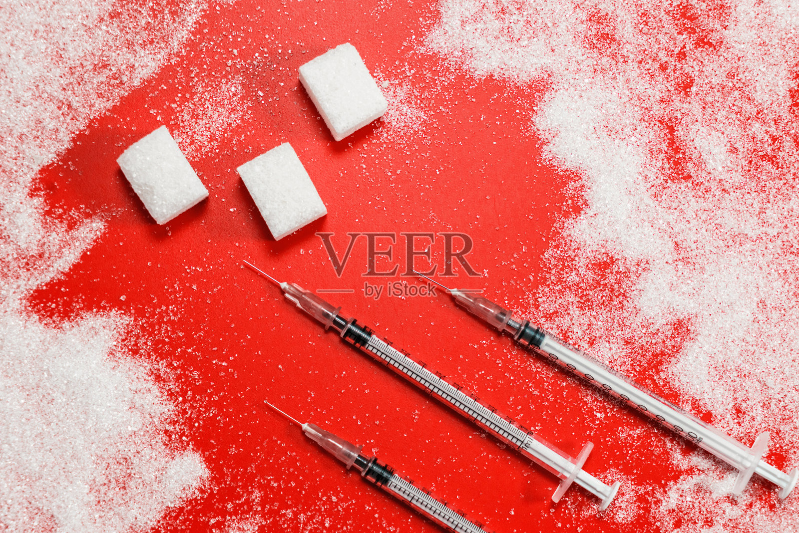 没有糖。糖尿病和对糖果上瘾，是一个危险的坏习惯。Dabetic医疗照片摄影图片