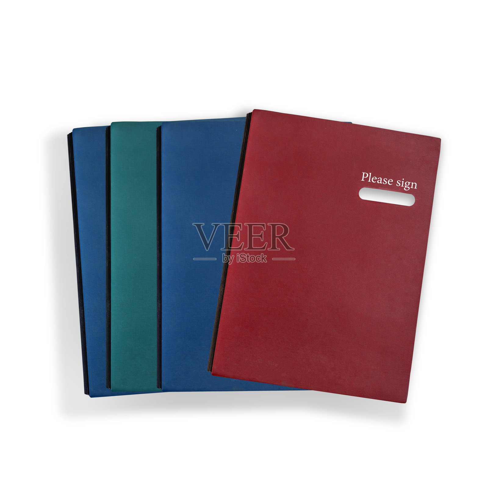 用于签名文件的文件隔离在白色背景和剪辑路径照片摄影图片