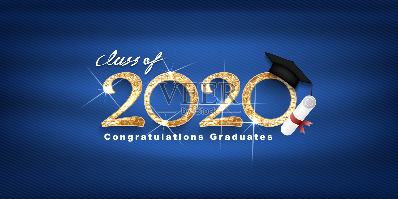 2020级矢量文字为毕业金设计，祝贺事件，t恤，派对，高中或大学毕业生。问候、请帖的文字插画图片素材