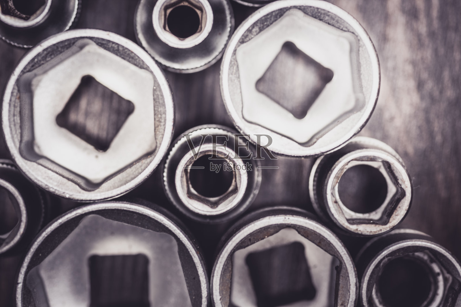 套筒扳手关闭上顶视图照片摄影图片