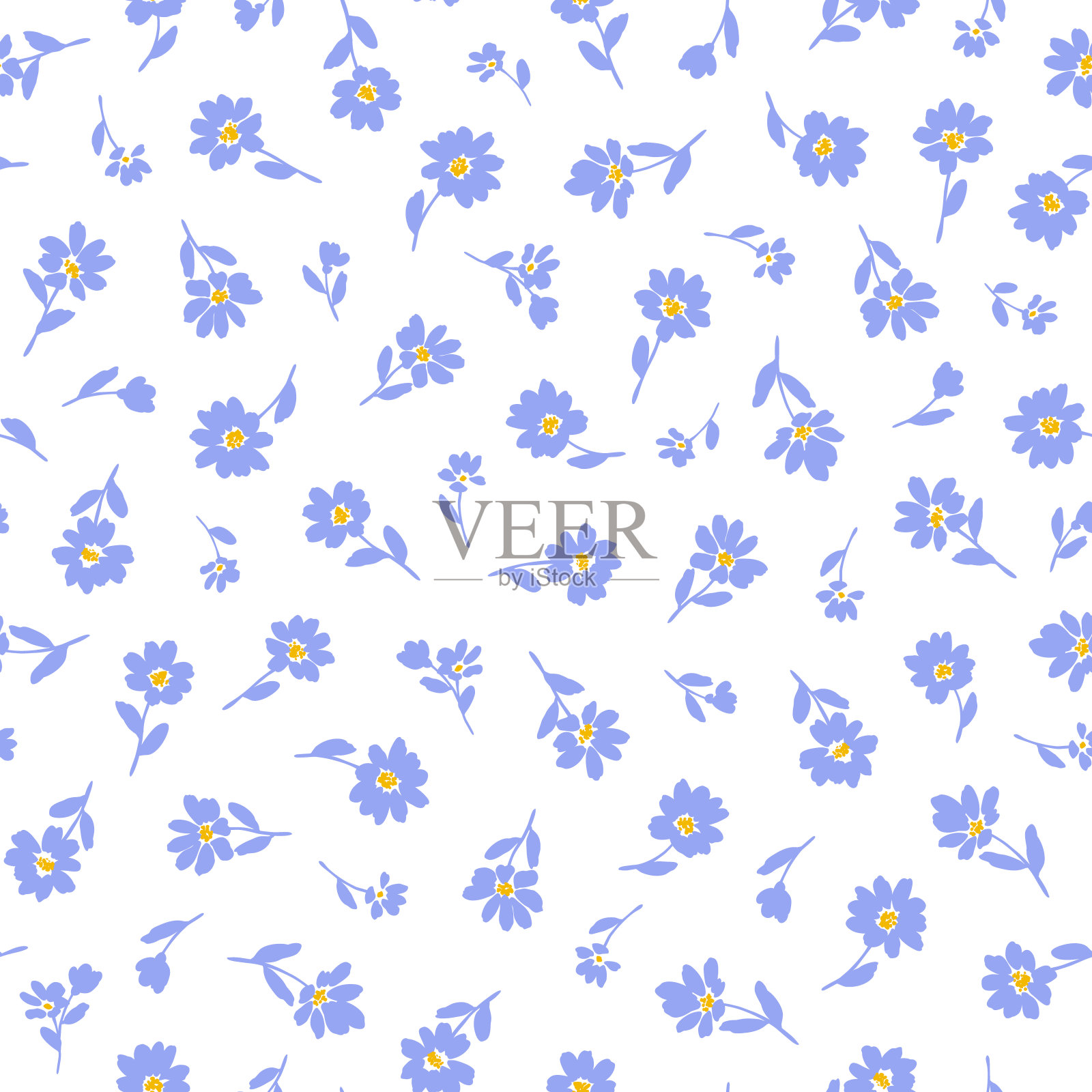 无缝矢量图案的美丽花朵，插画图片素材