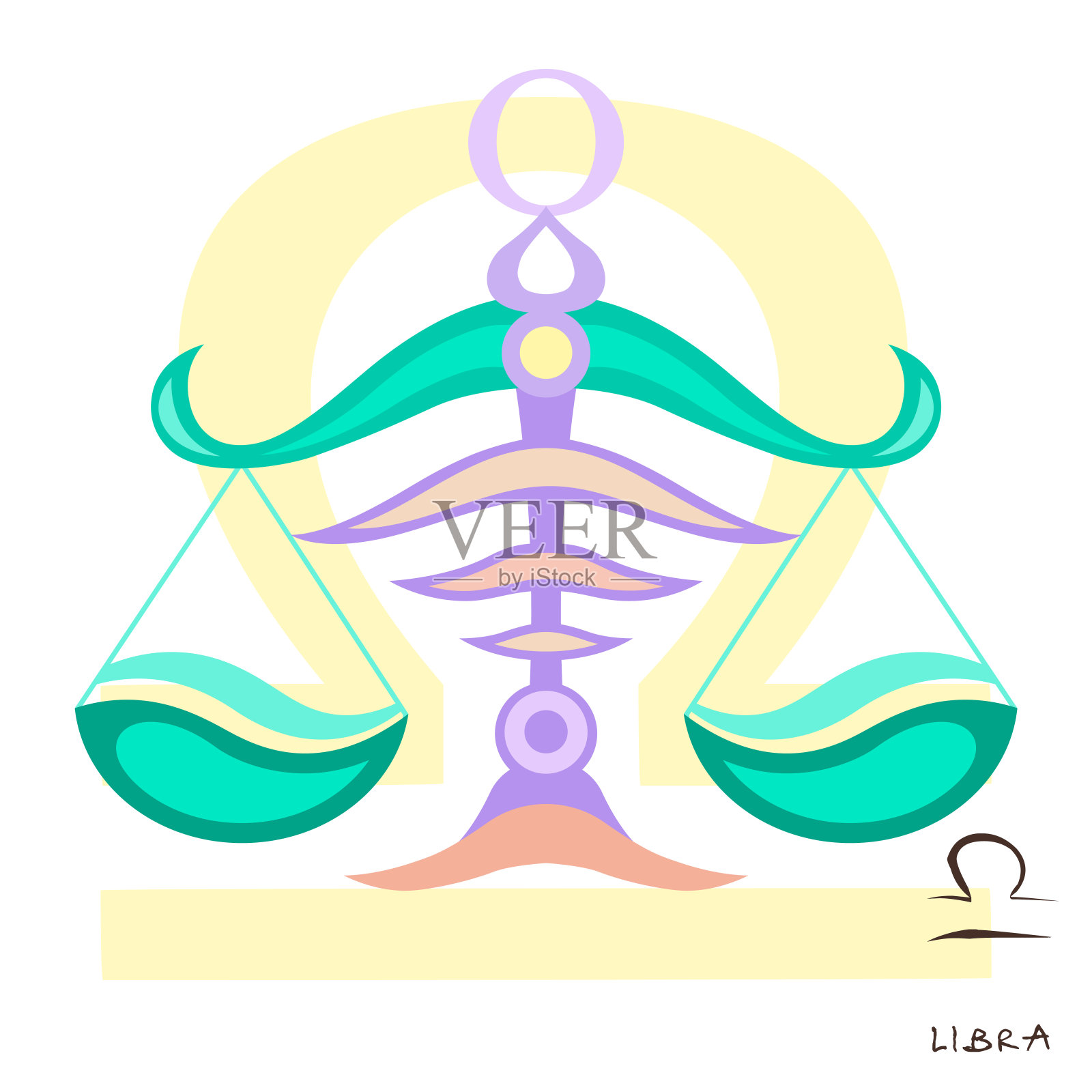 天秤座图标。天秤座矢量插图。femida法庭和法官的象征。比较信号。测量平面图标。设计元素图片