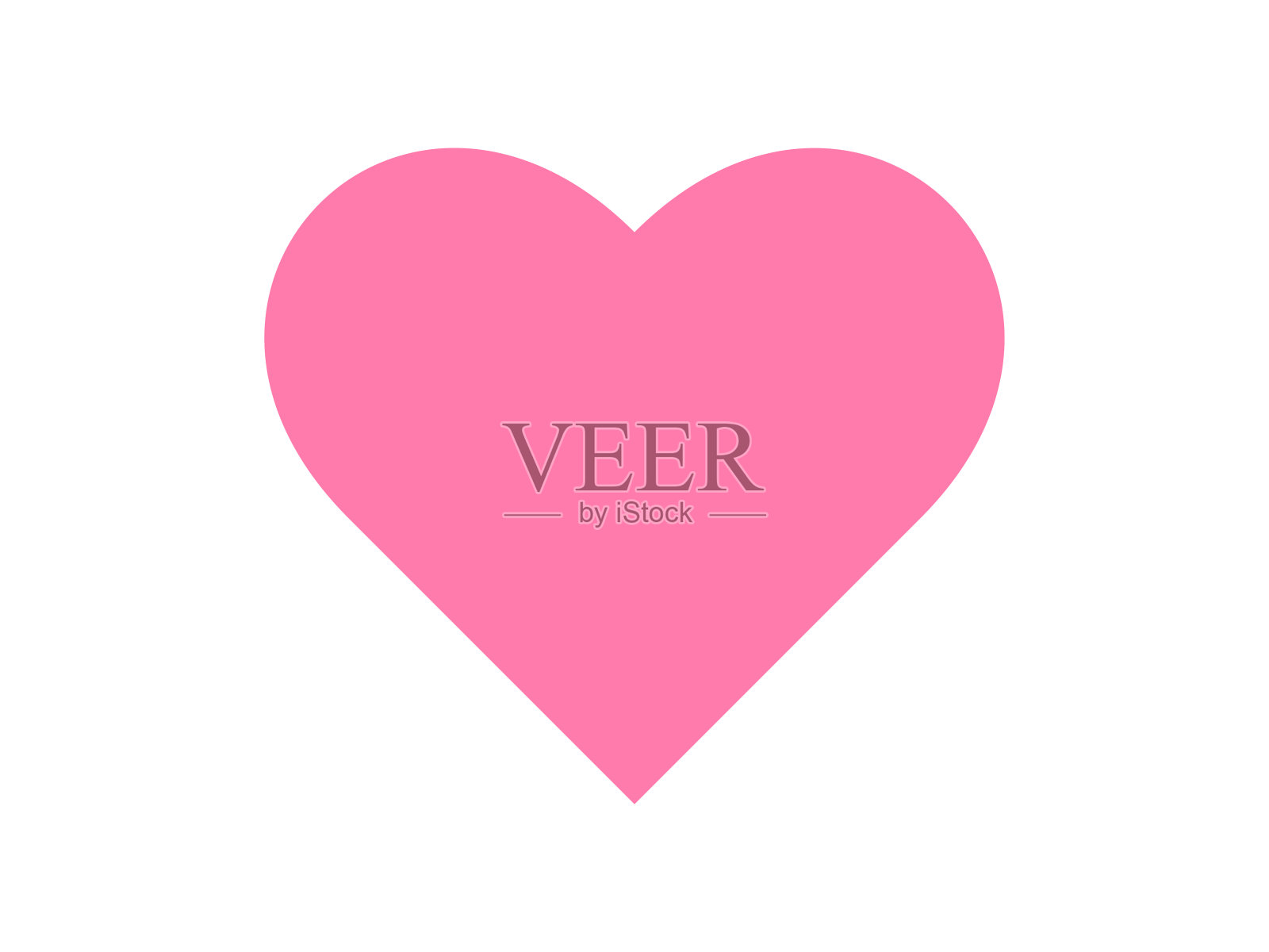 粉色心形图标向量。爱情符号的情人节标志孤立在白色背景，平面风格的图形和网页设计或标志。EPS10插画图片素材