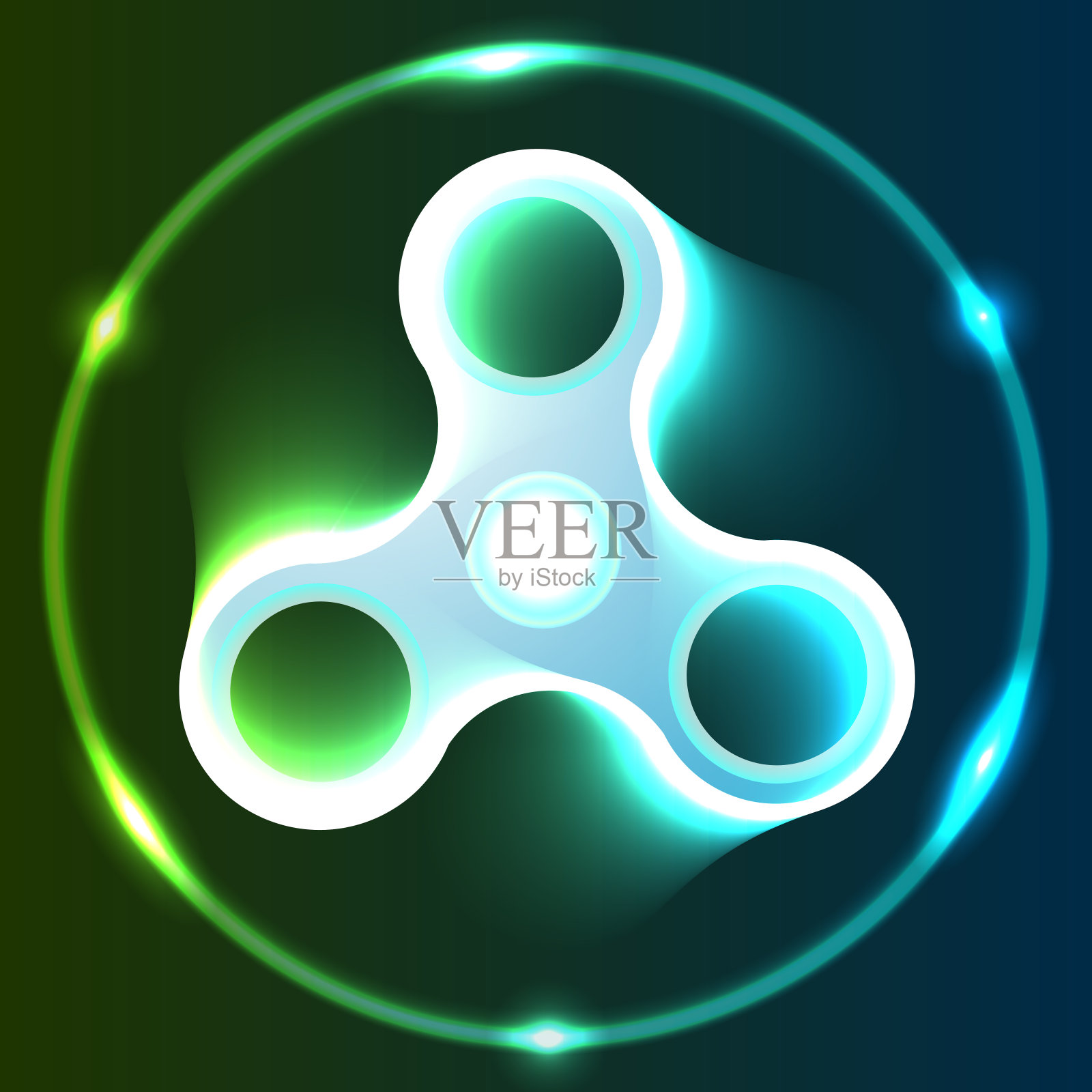 旋转器在运动中发光抽象。插画图片素材
