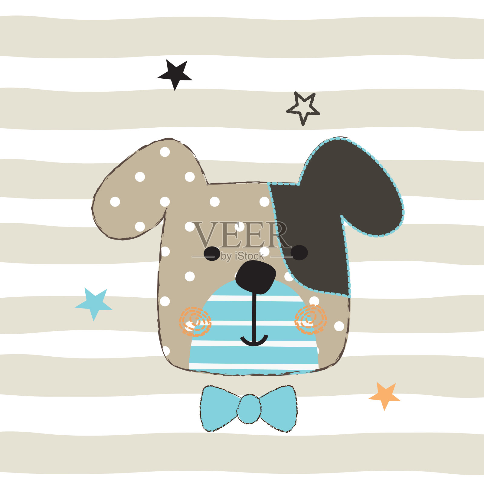 可爱的小狗矢量插图插画图片素材