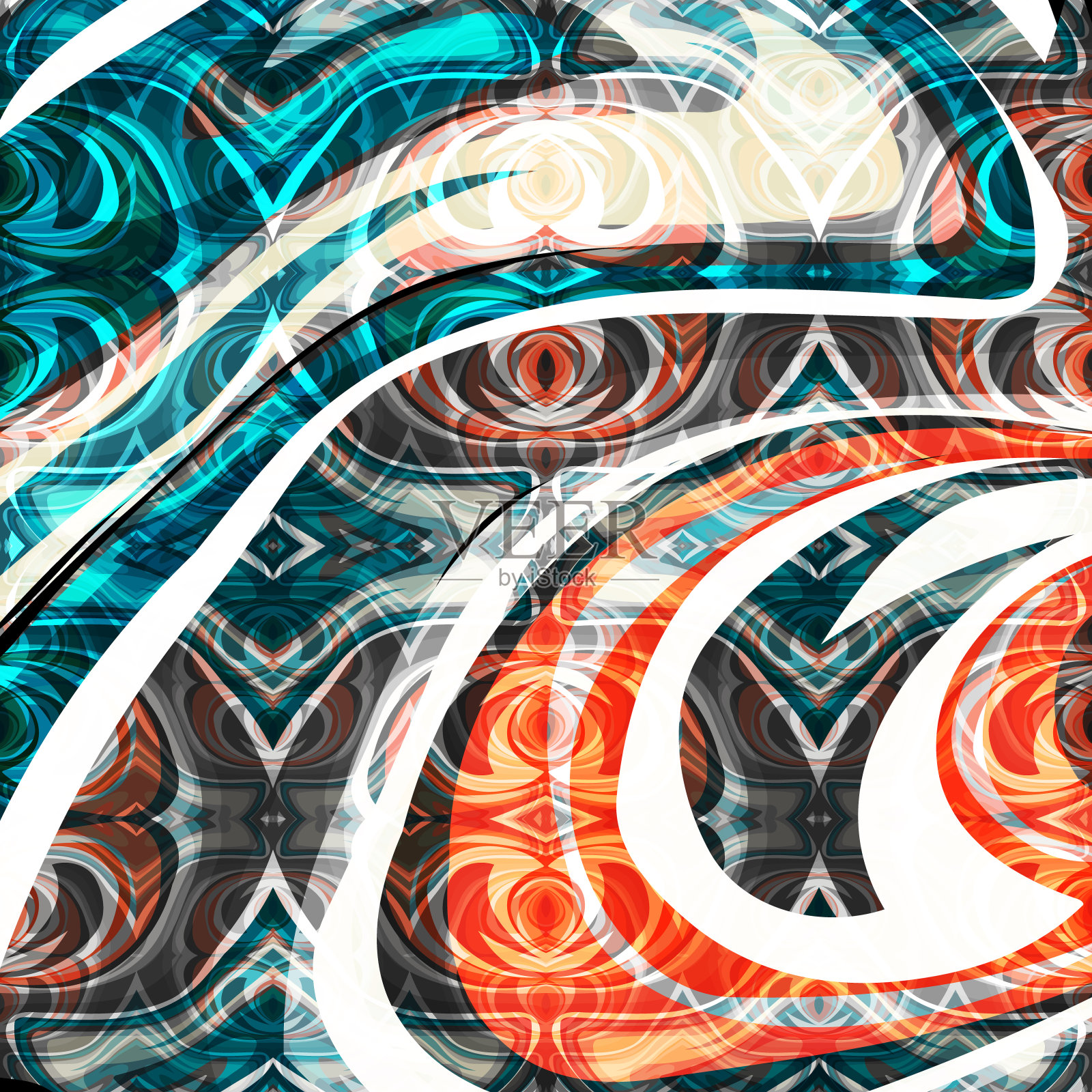 涂鸦风格的抽象色彩图案。为您的设计质量插图插画图片素材