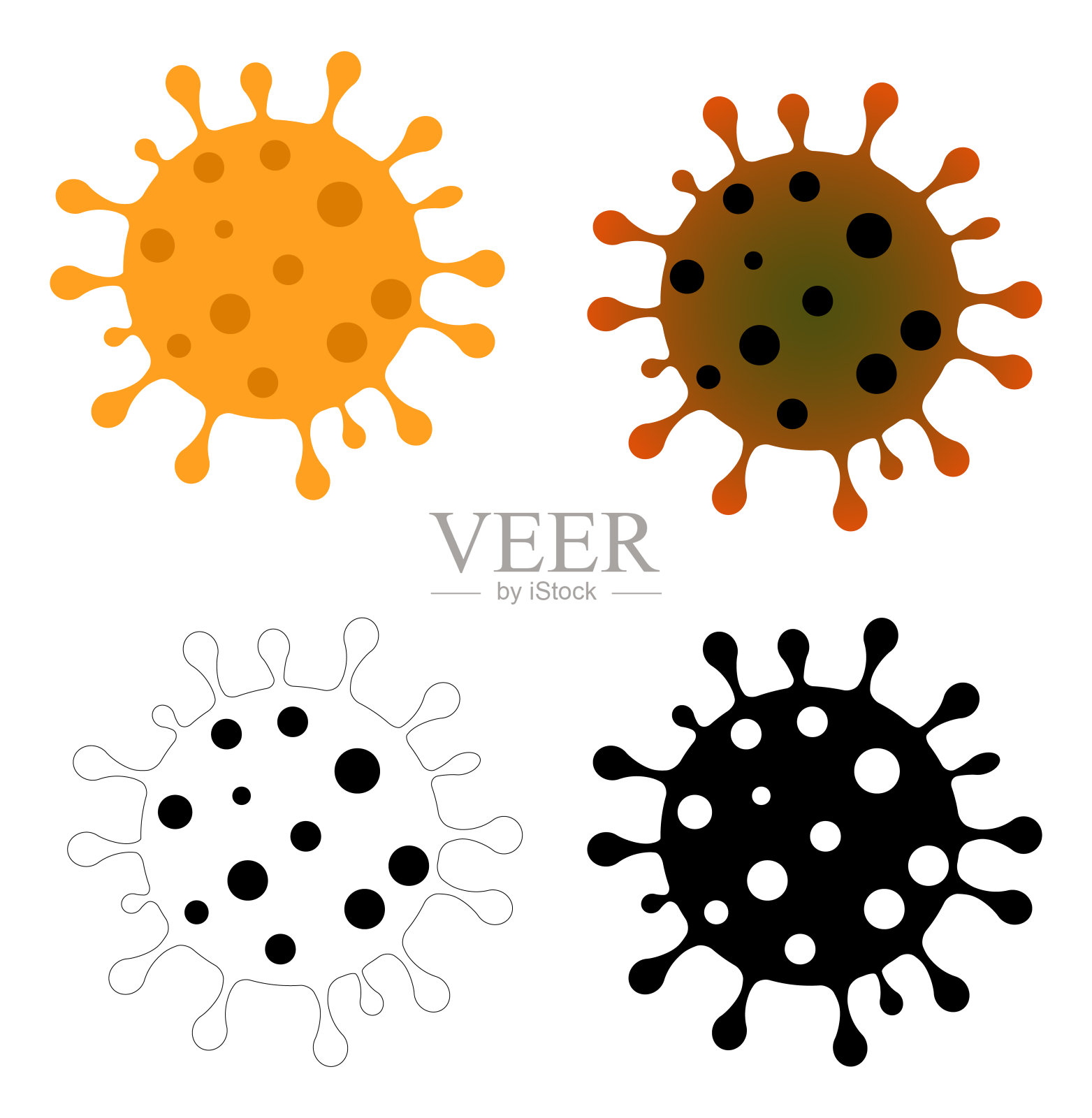 各种各样的病毒插画图片素材