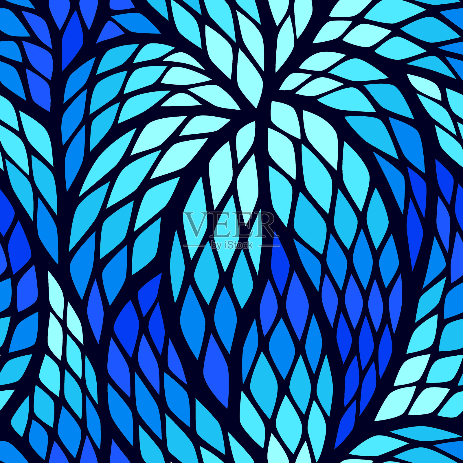 无缝抽象图案与彩色菱形。矢量插图与树叶。爬行动物的皮肤纹理。插画图片素材