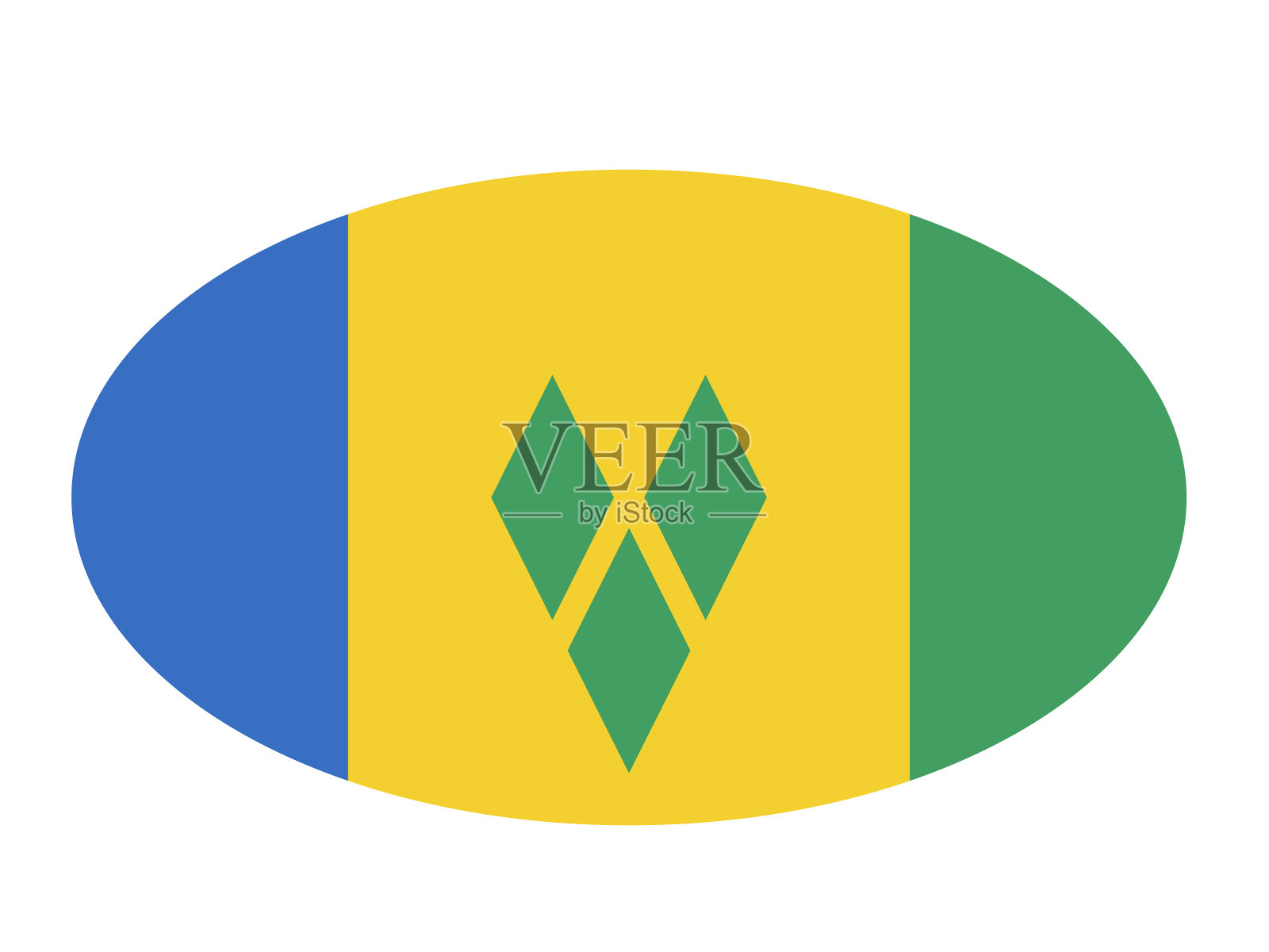 圣文森特和格林纳丁斯的旗帜插画图片素材