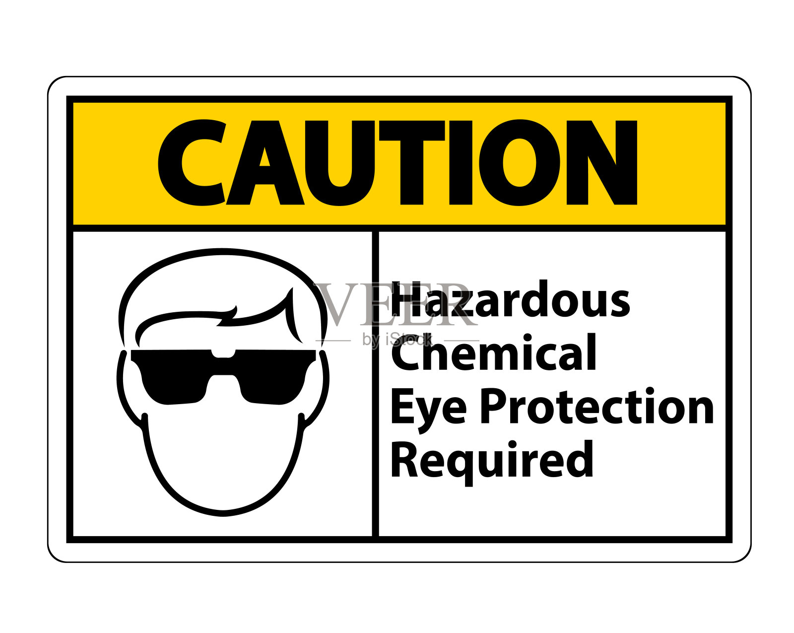 危险化学物质眼睛保护需要符号标志隔离透明背景，矢量插图插画图片素材