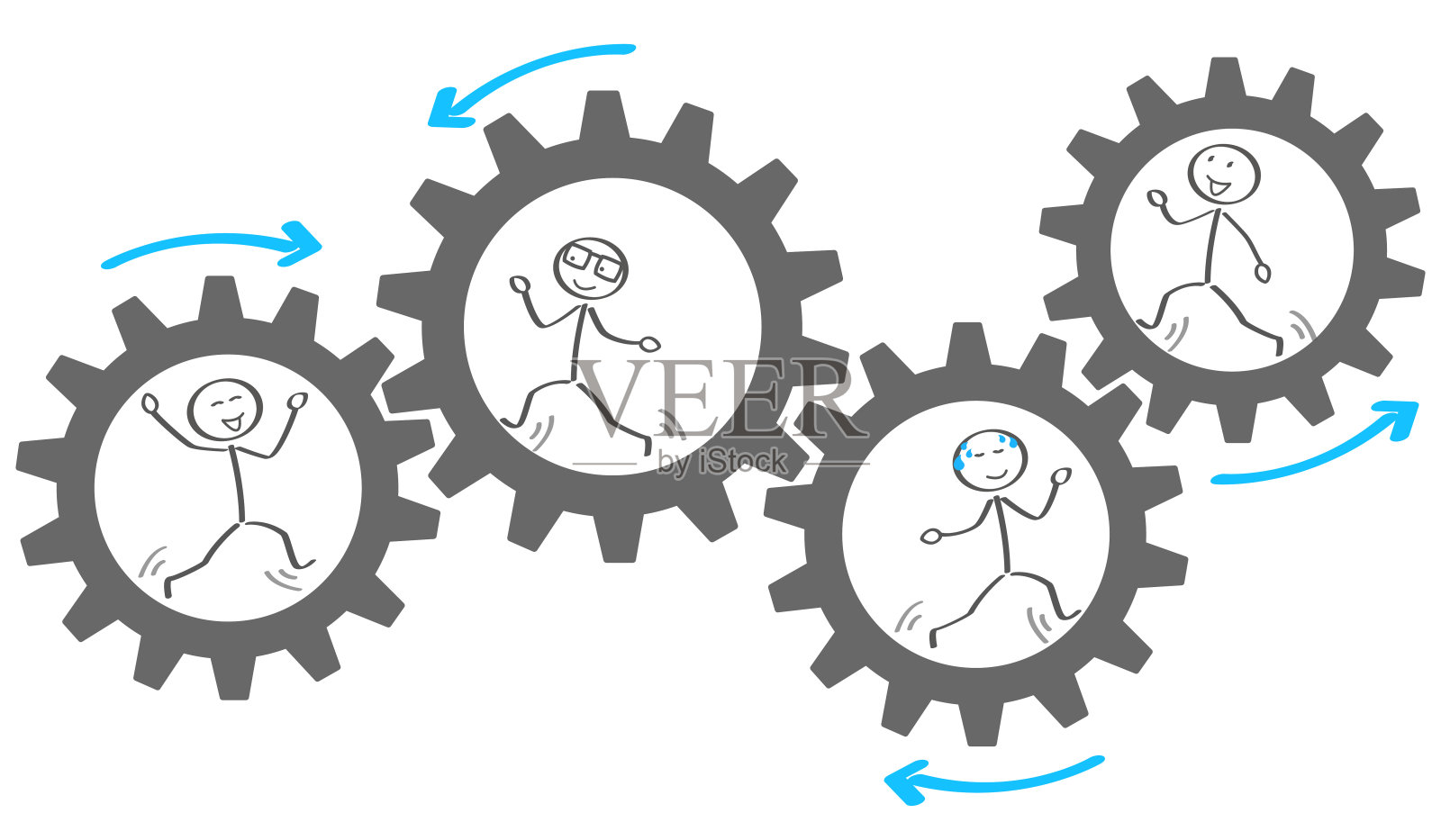 团队的齿轮插画图片素材