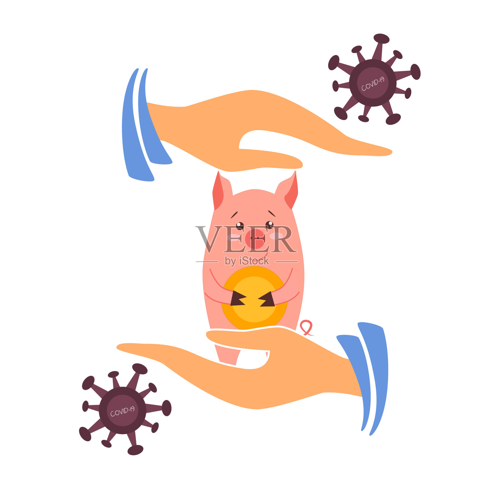 现金的保护插画图片素材