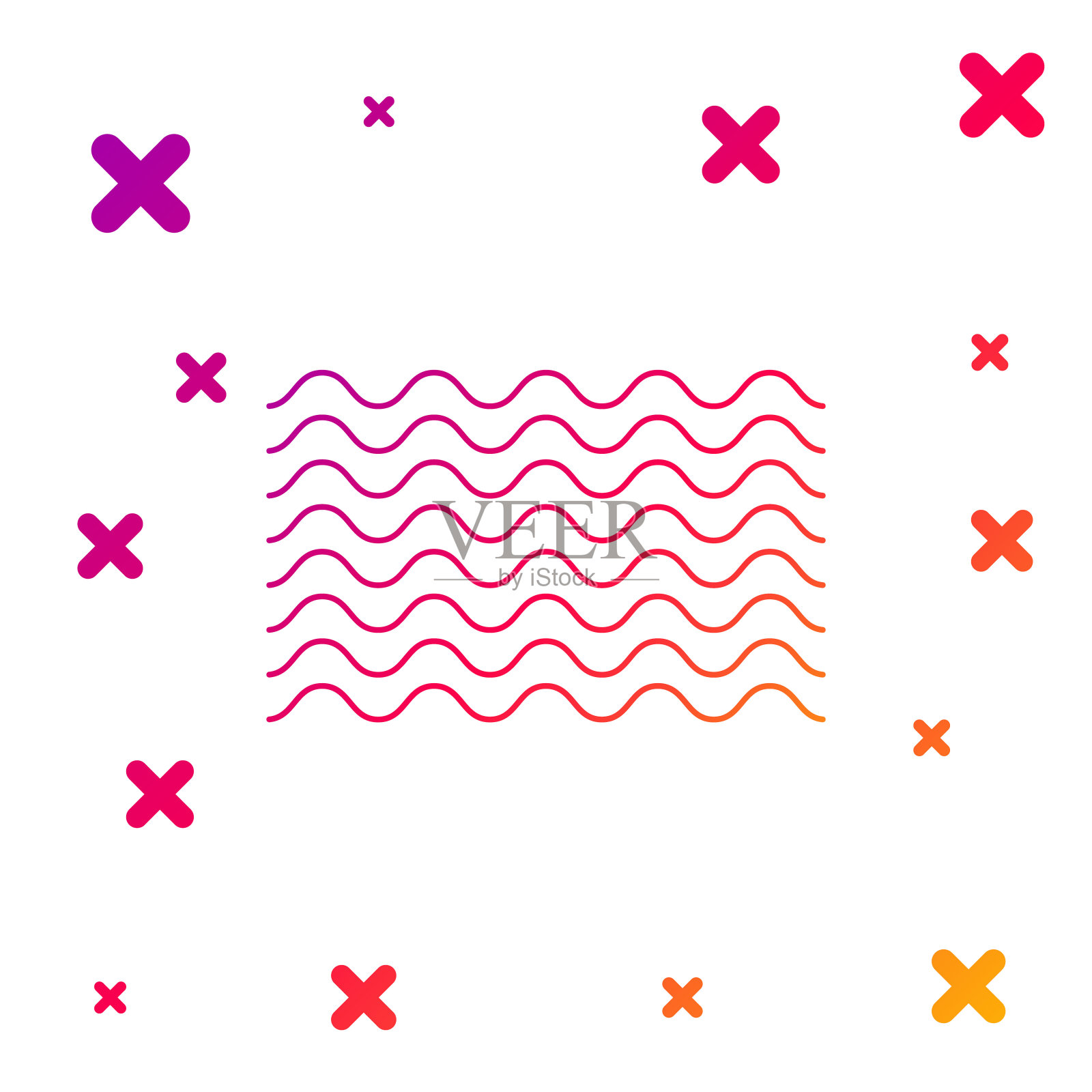 彩色波图标孤立在白色背景。梯度随机动态形状。矢量图插画图片素材