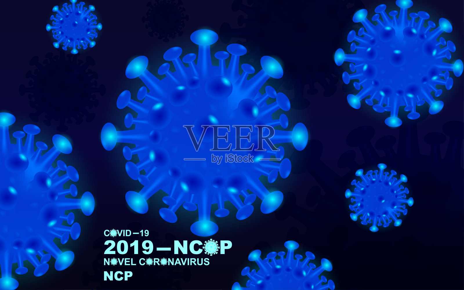 冠状病毒疾病COVID-19感染医疗与印刷和复制空间。设计模板素材