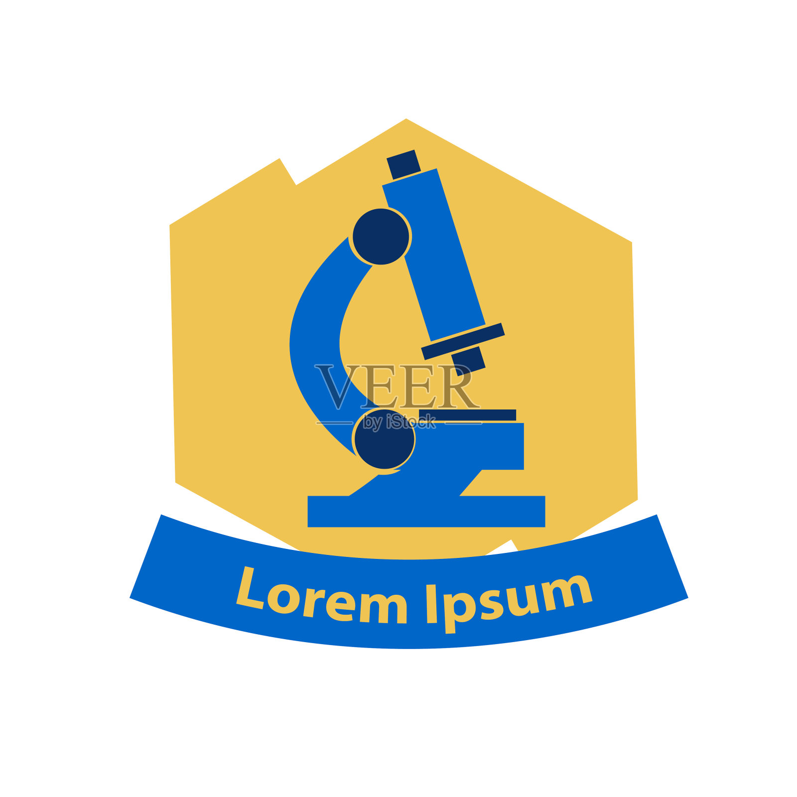 简单的显微镜矢量插图在平面风格。显微镜标志图标。插画图片素材