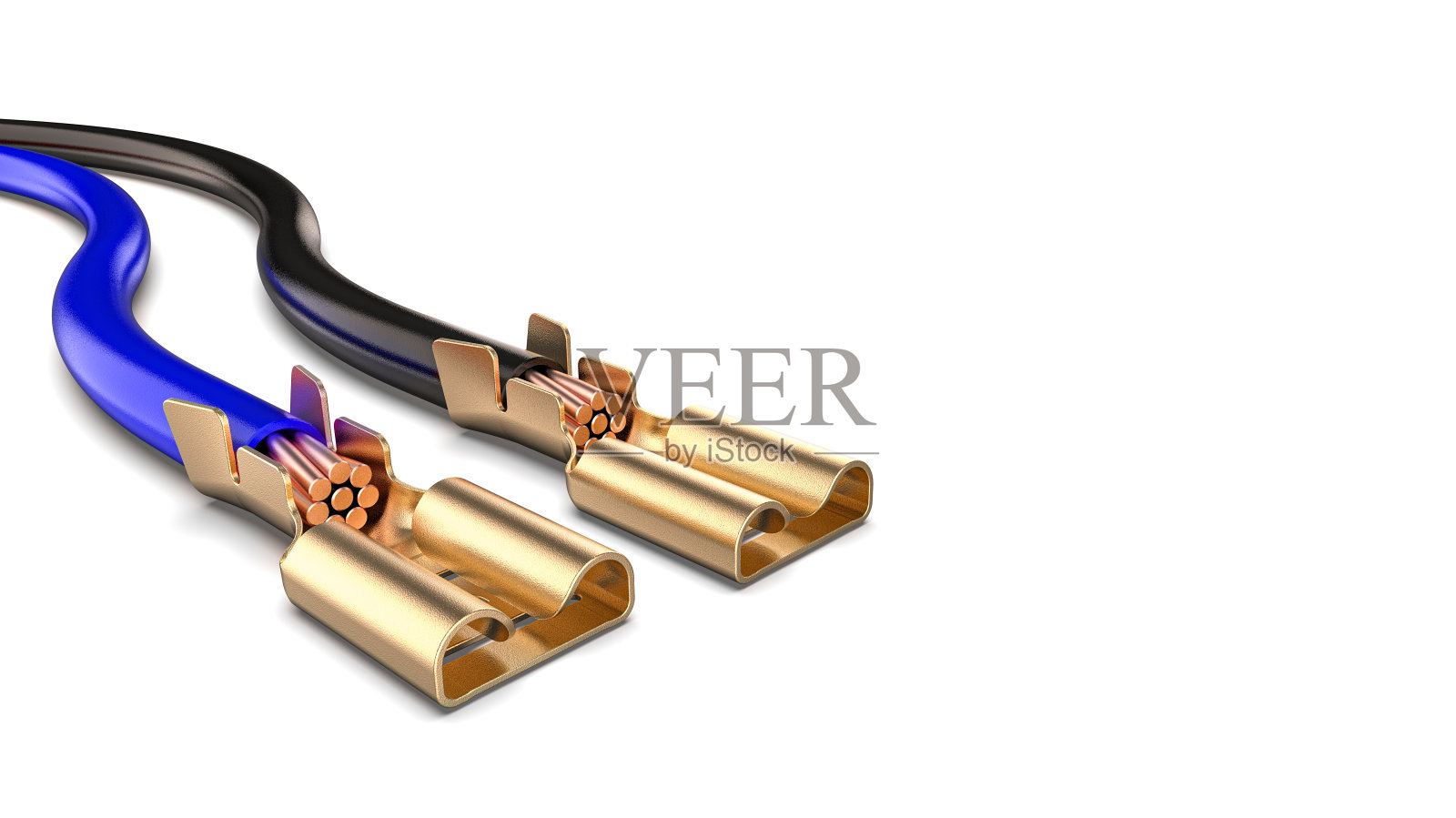 黄铜电线连接器。模型。照片摄影图片