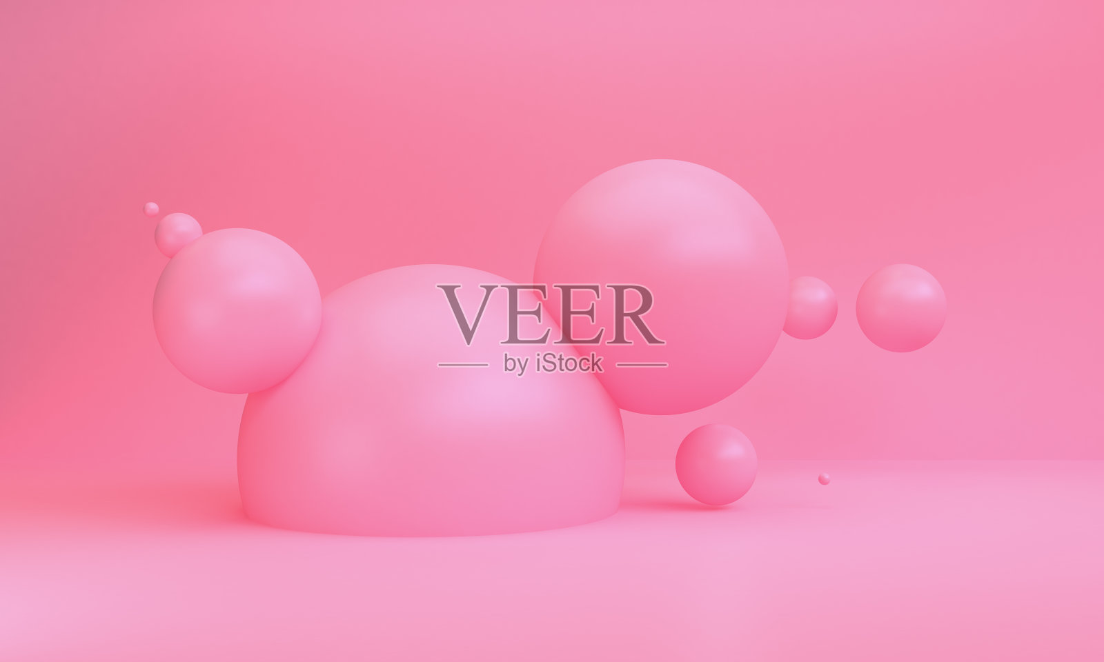 极简的原始几何抽象背景，时尚时尚的插画裙台，站，展示在粉彩优质产品。3 d渲染。插画图片素材