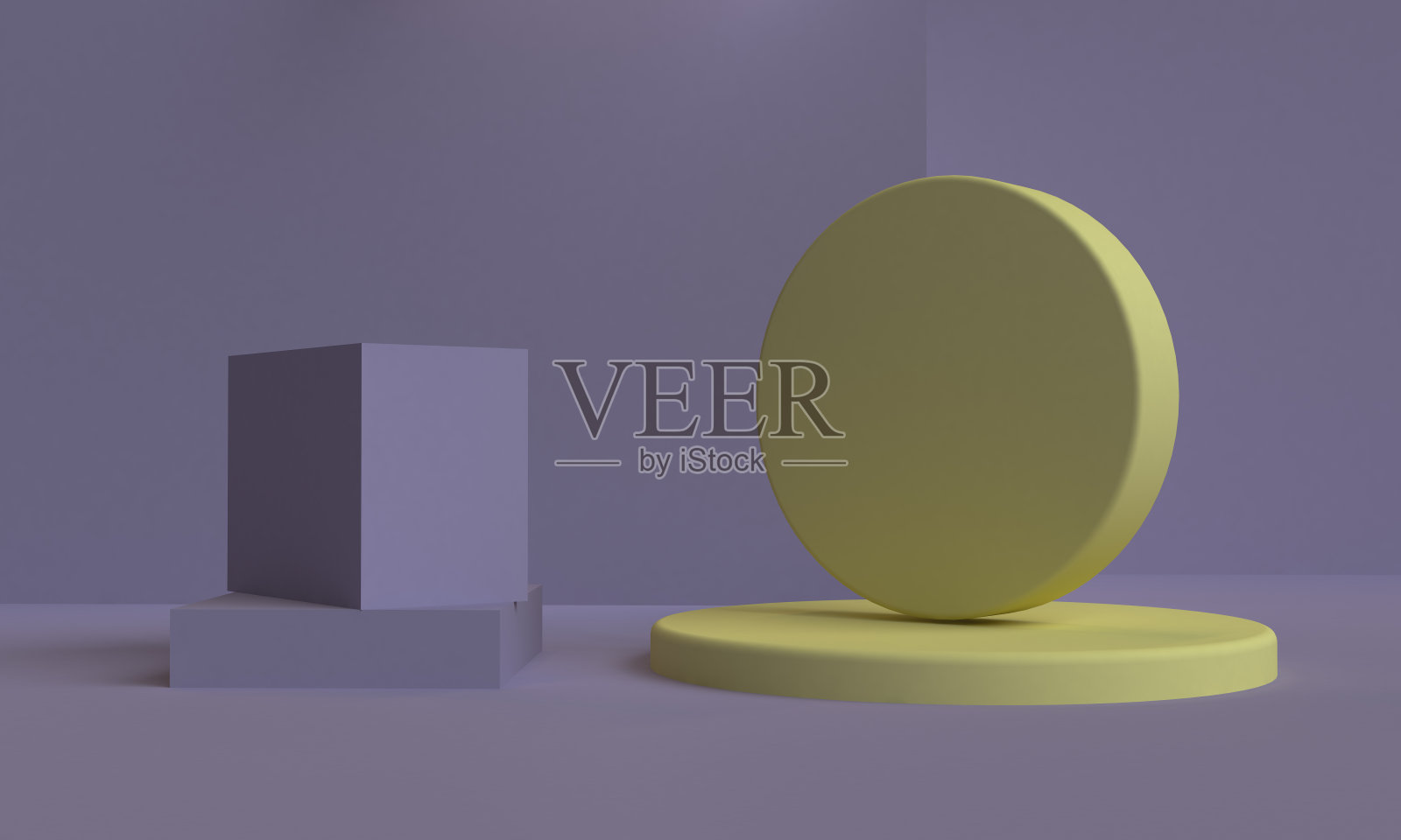 极简的原始几何抽象背景，时尚时尚的插画裙台，站，展示在粉彩优质产品。3 d渲染。插画图片素材