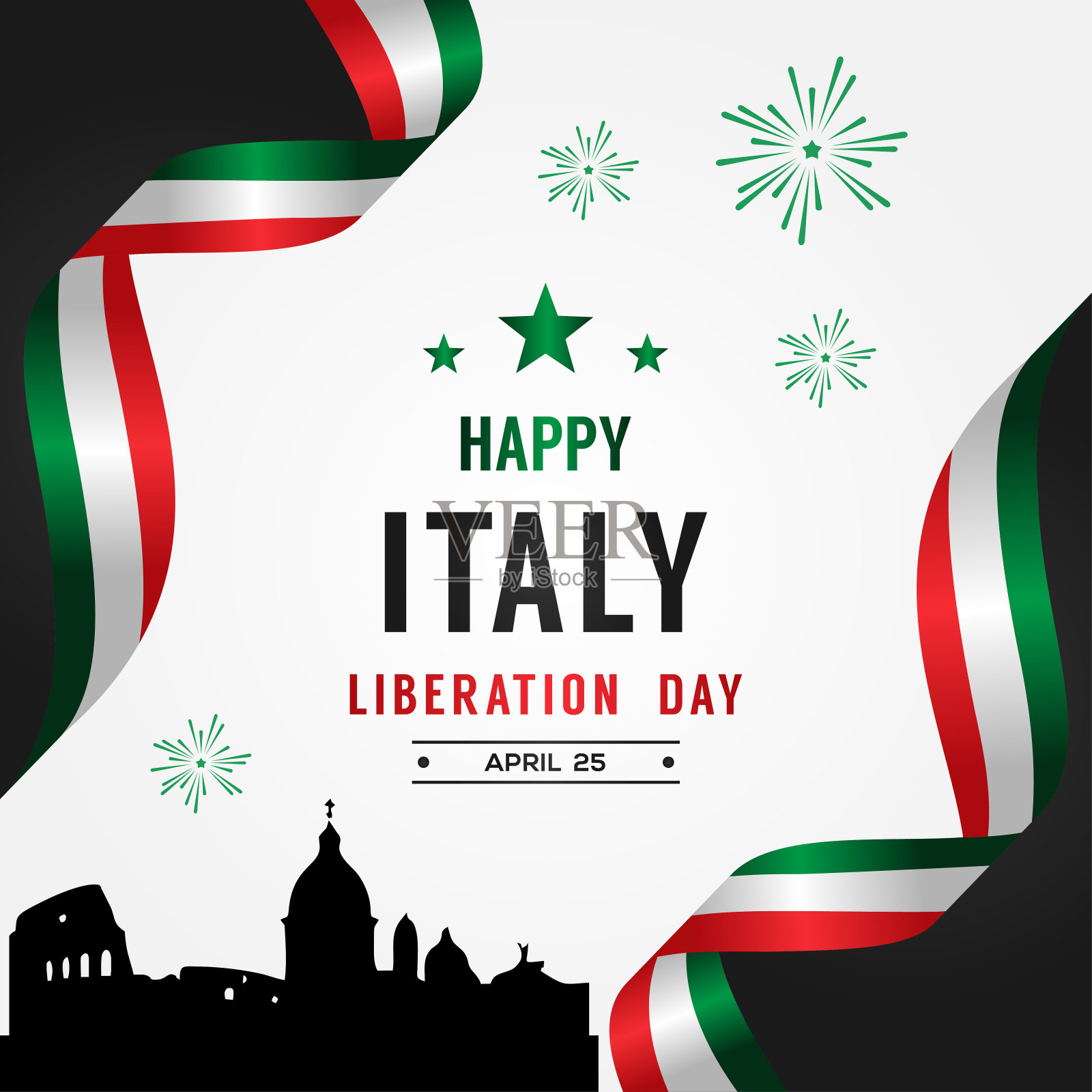 意大利解放日矢量设计插画庆祝时刻插画图片素材