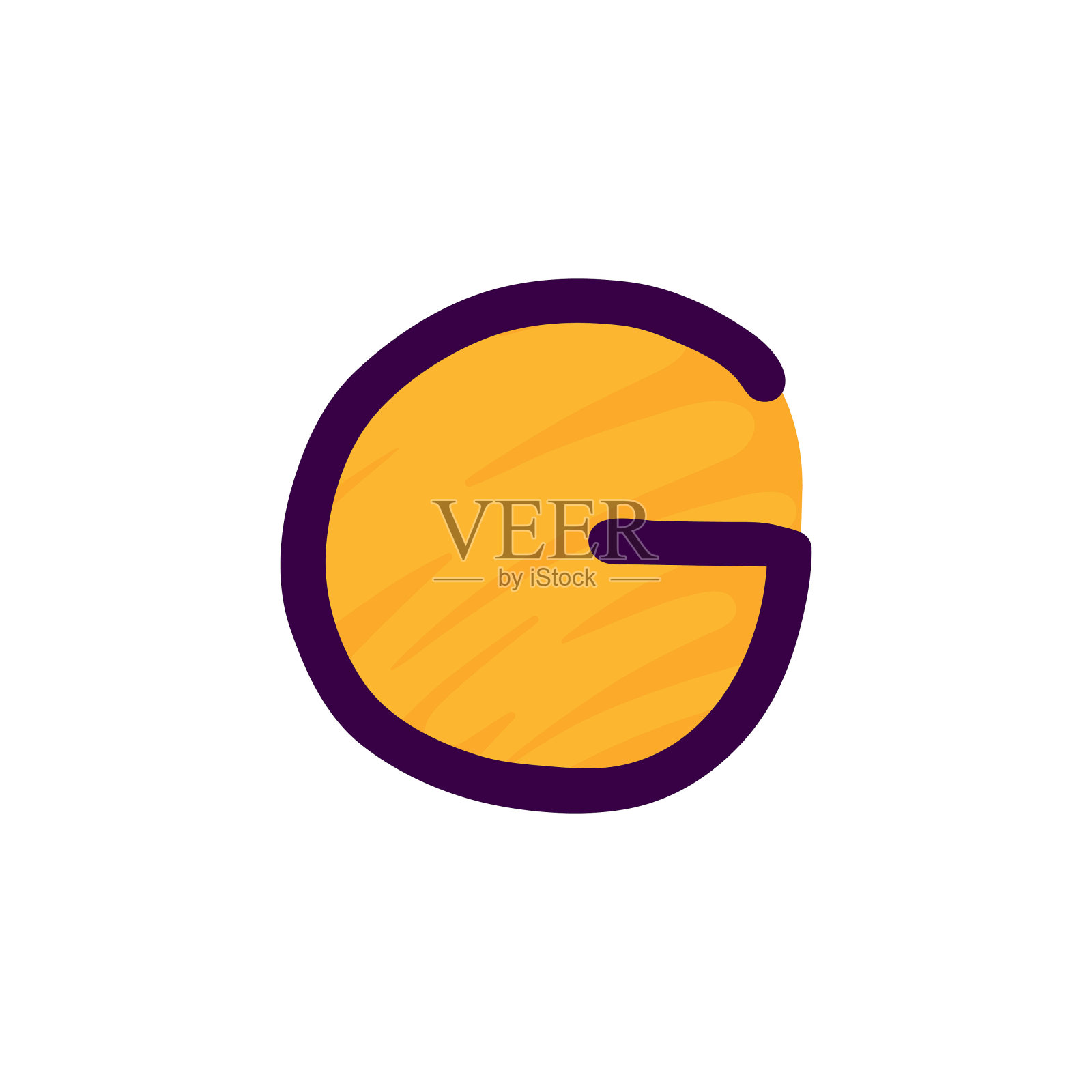 G字母标志在儿童纸贴花风格。设计元素图片